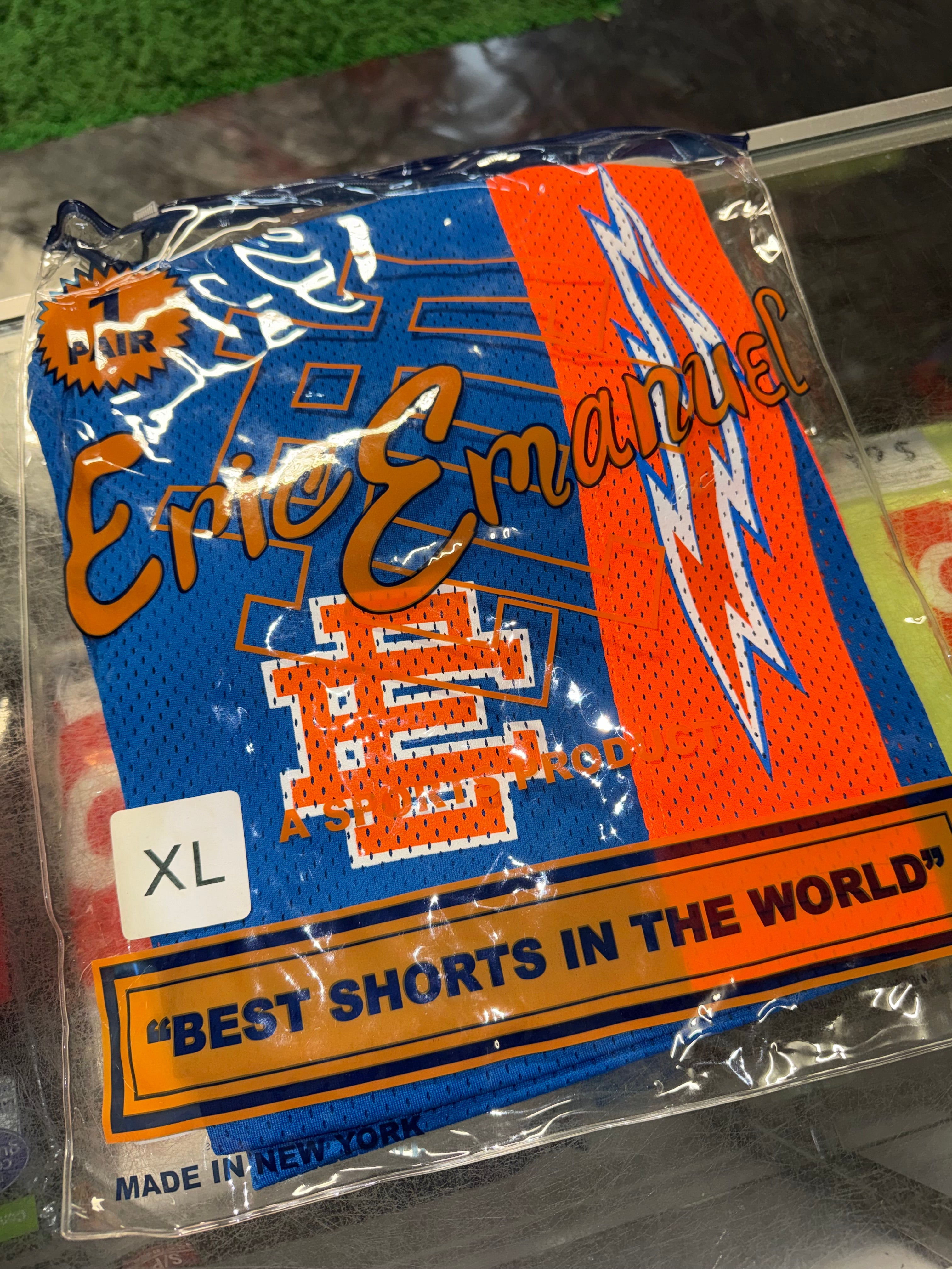 Size XL Eric Emanuel EE Lightning Shorts “Blue/Orange” Brand New