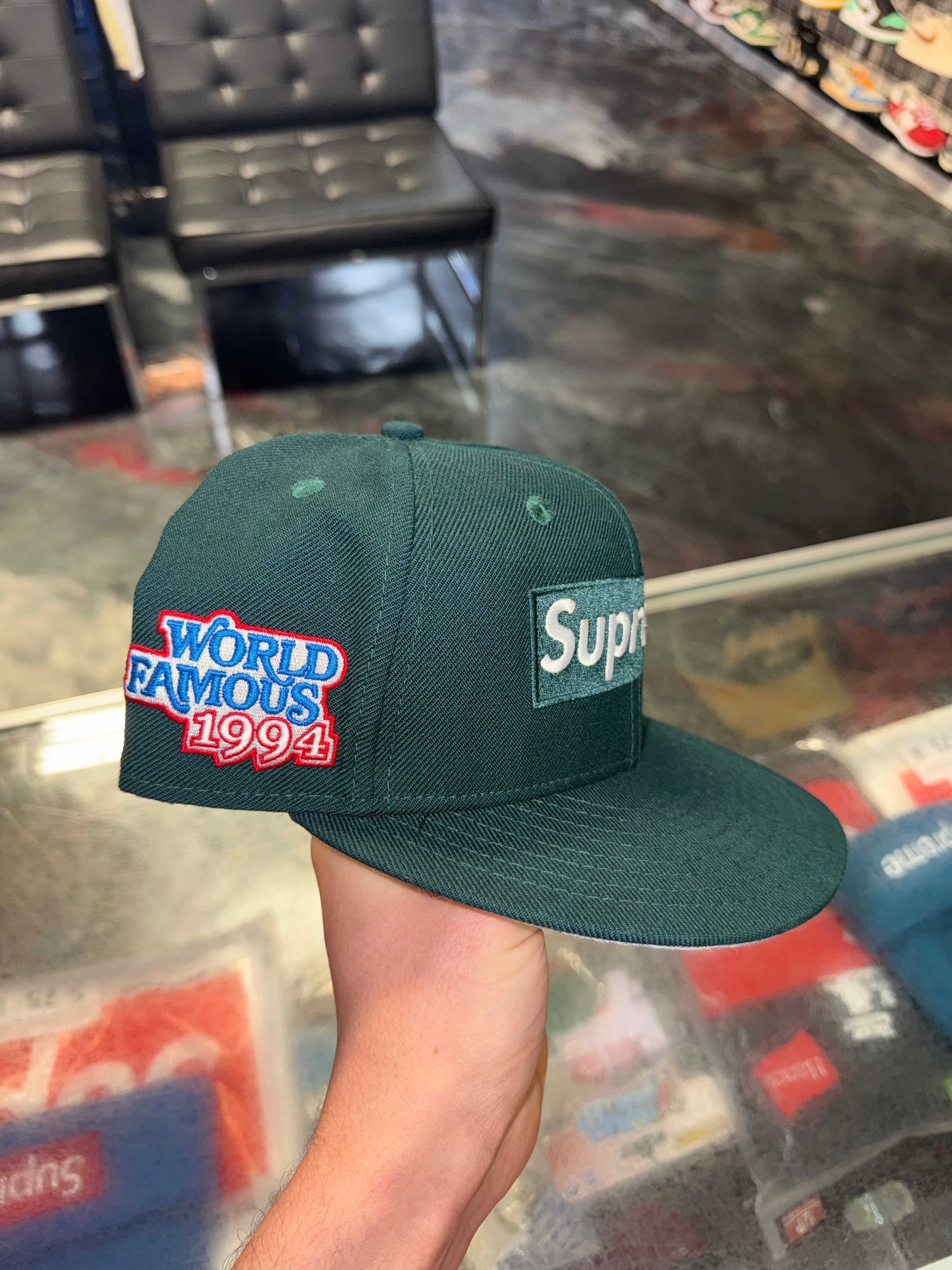 Size 7 1/8 Supreme World Famous New Era Fitted Hat “Green”