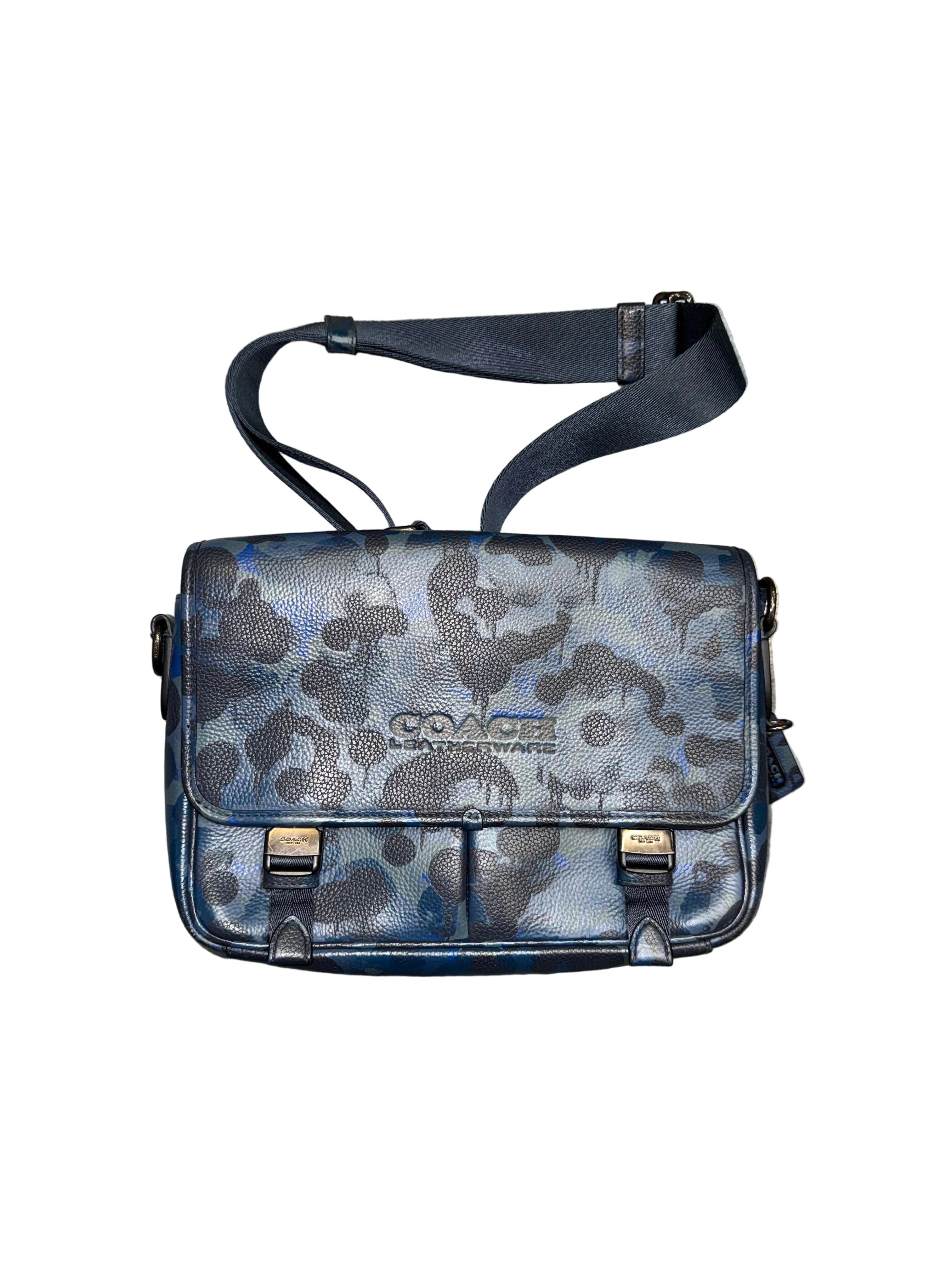 Size OS Coach Leatherwear Messenger Bag “Blue Camo”