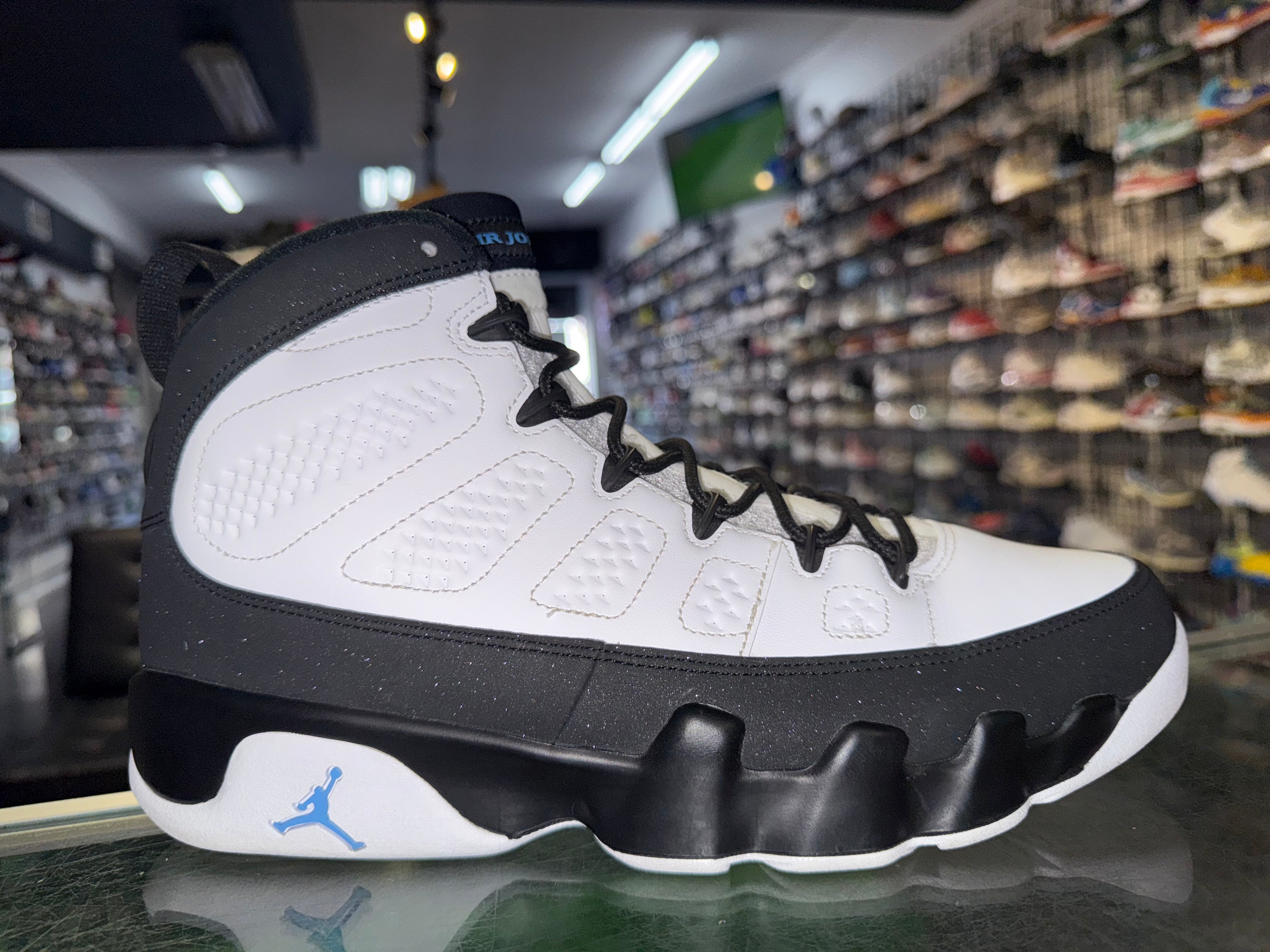 Size 9.5 Air Jordan 9 "University Blue"