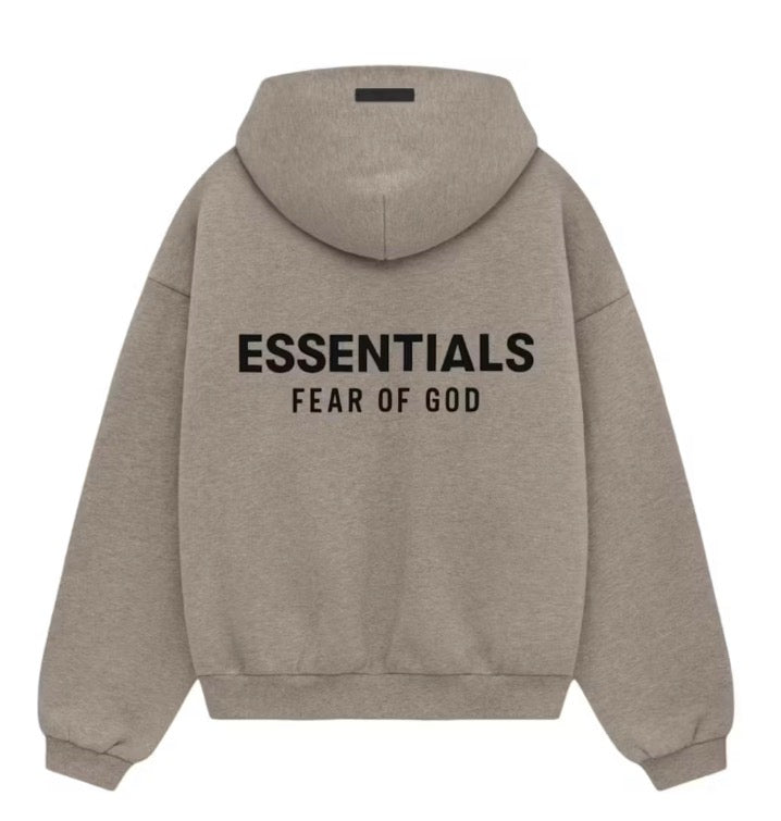 Size S (Fits M) Essentials FOG Hoodie “Dark Heather” Worn 1x