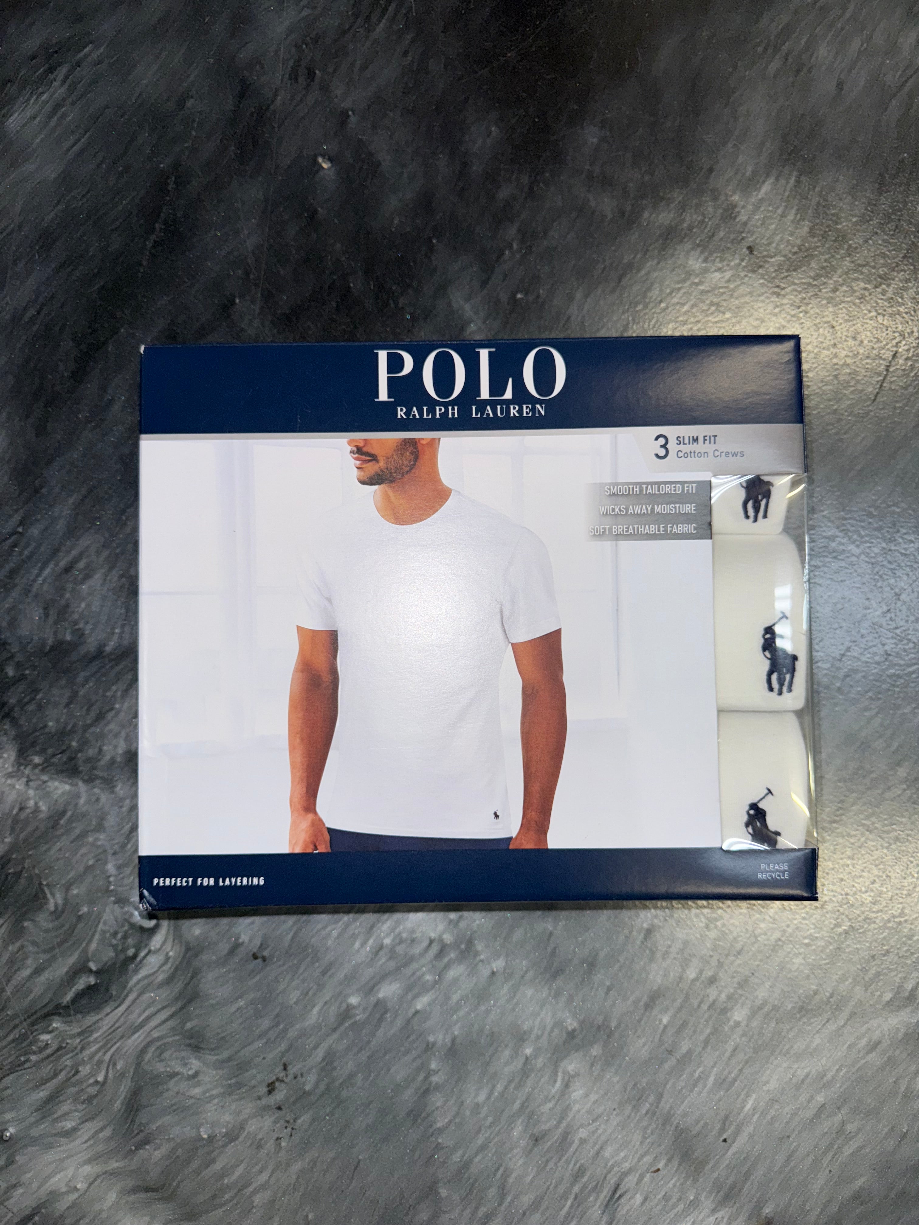 Size L Polo Ralph Lauren 3 Pack Slim Fit Tees “White” Brand New