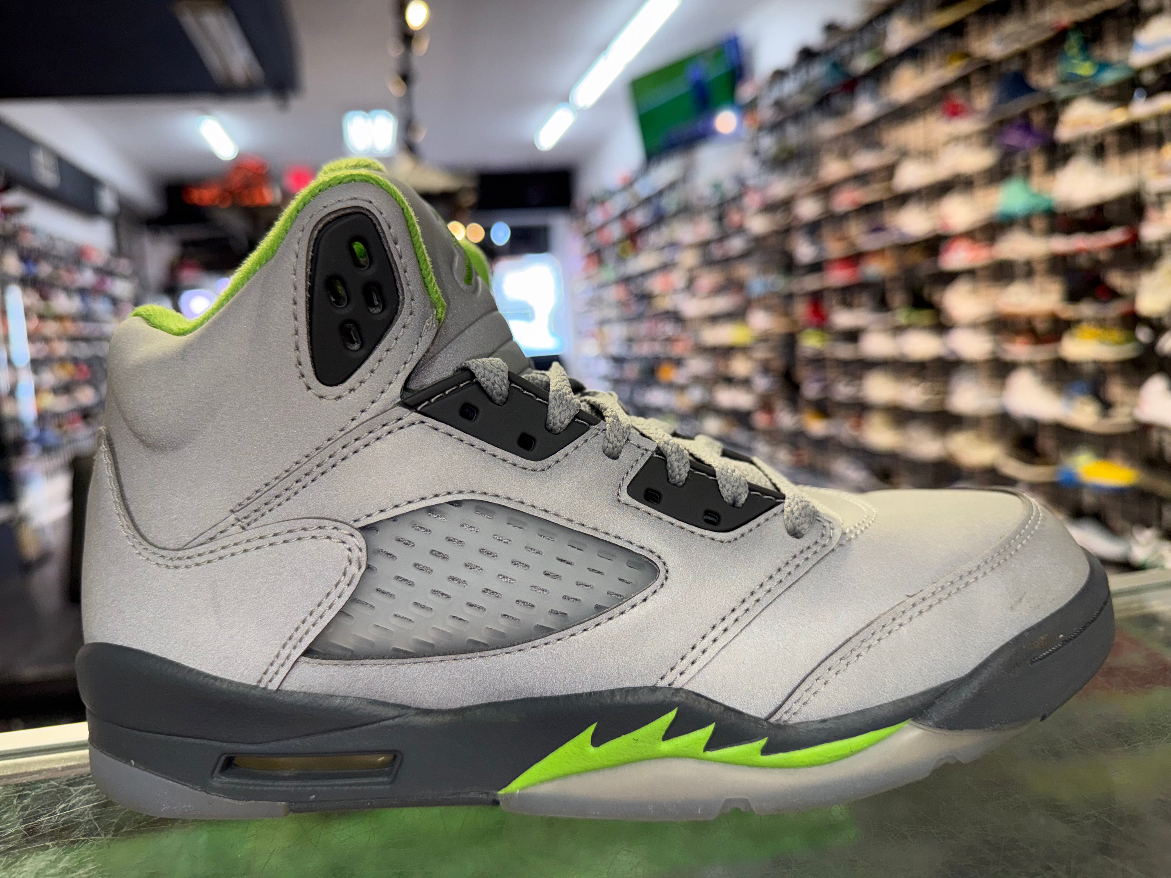 Size 5.5y Air Jordan 5 "Green Bean"