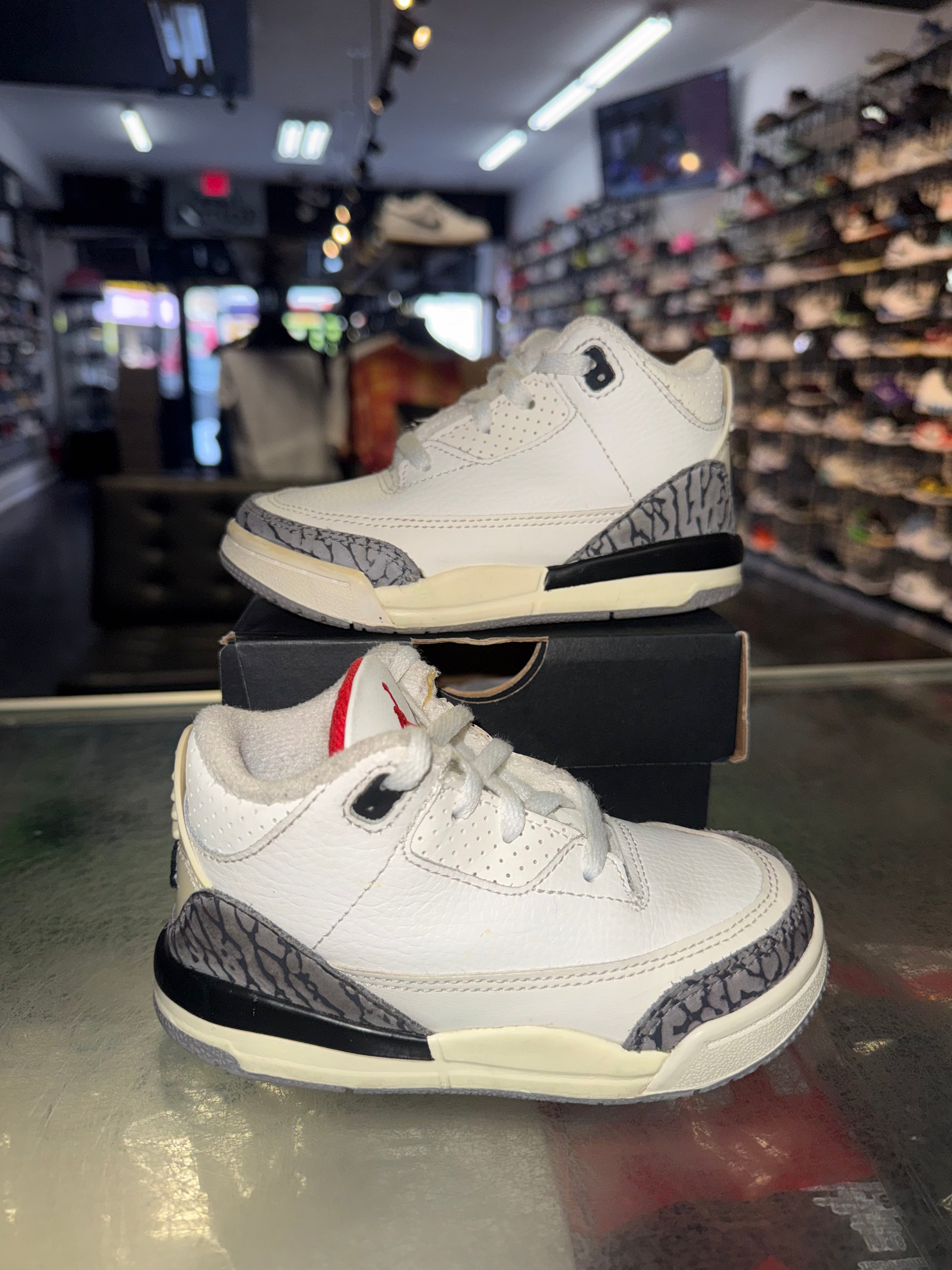 Size 8c Air Jordan 3 “Reimagined White Cement” (TD)