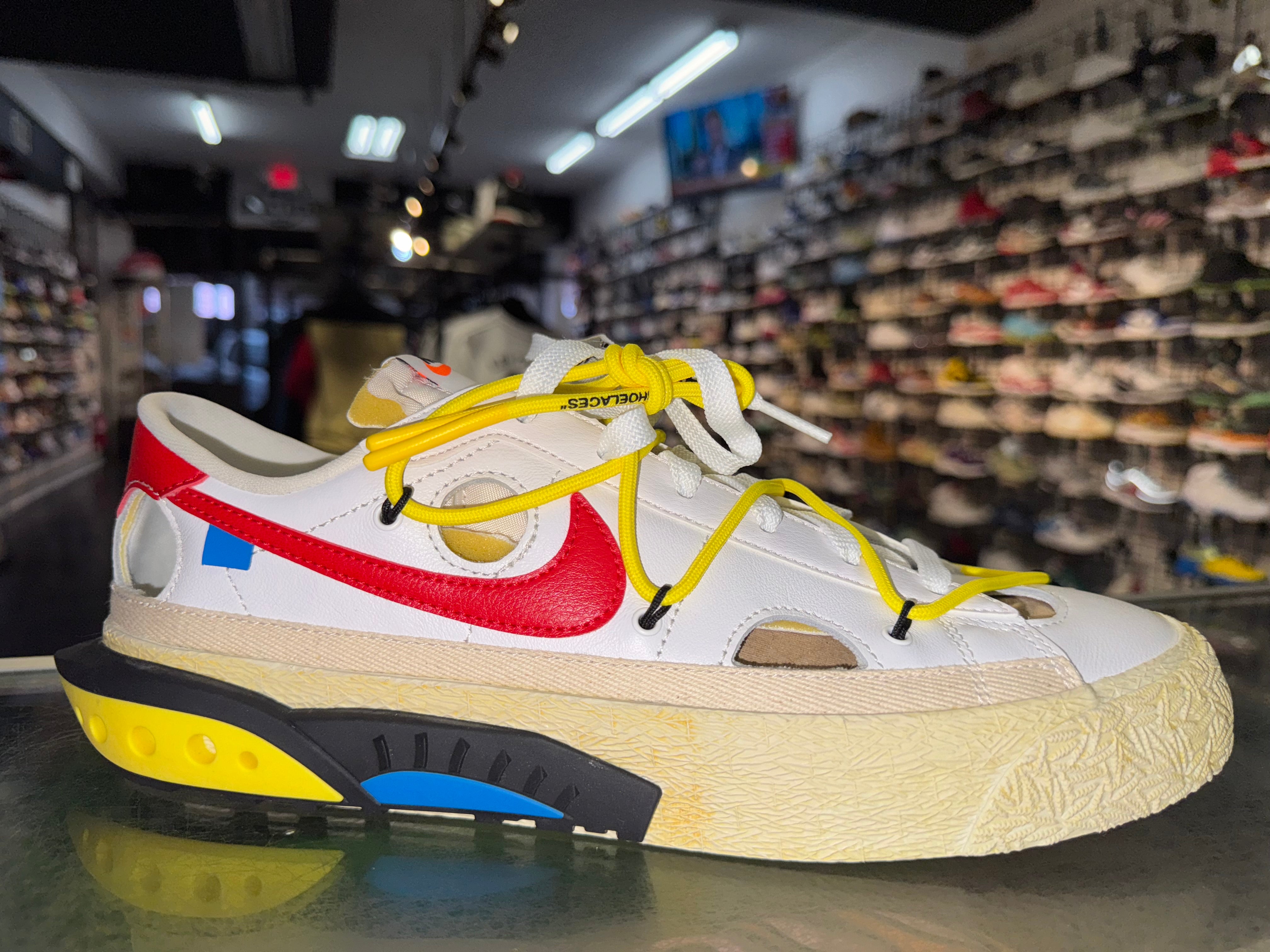 Size 10 Blazer Low Off White "University Red"