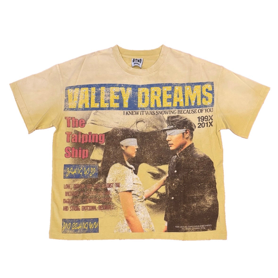 Size XL Vale Forever The Cross Bling Tee “Yellow/Multi” Brand New
