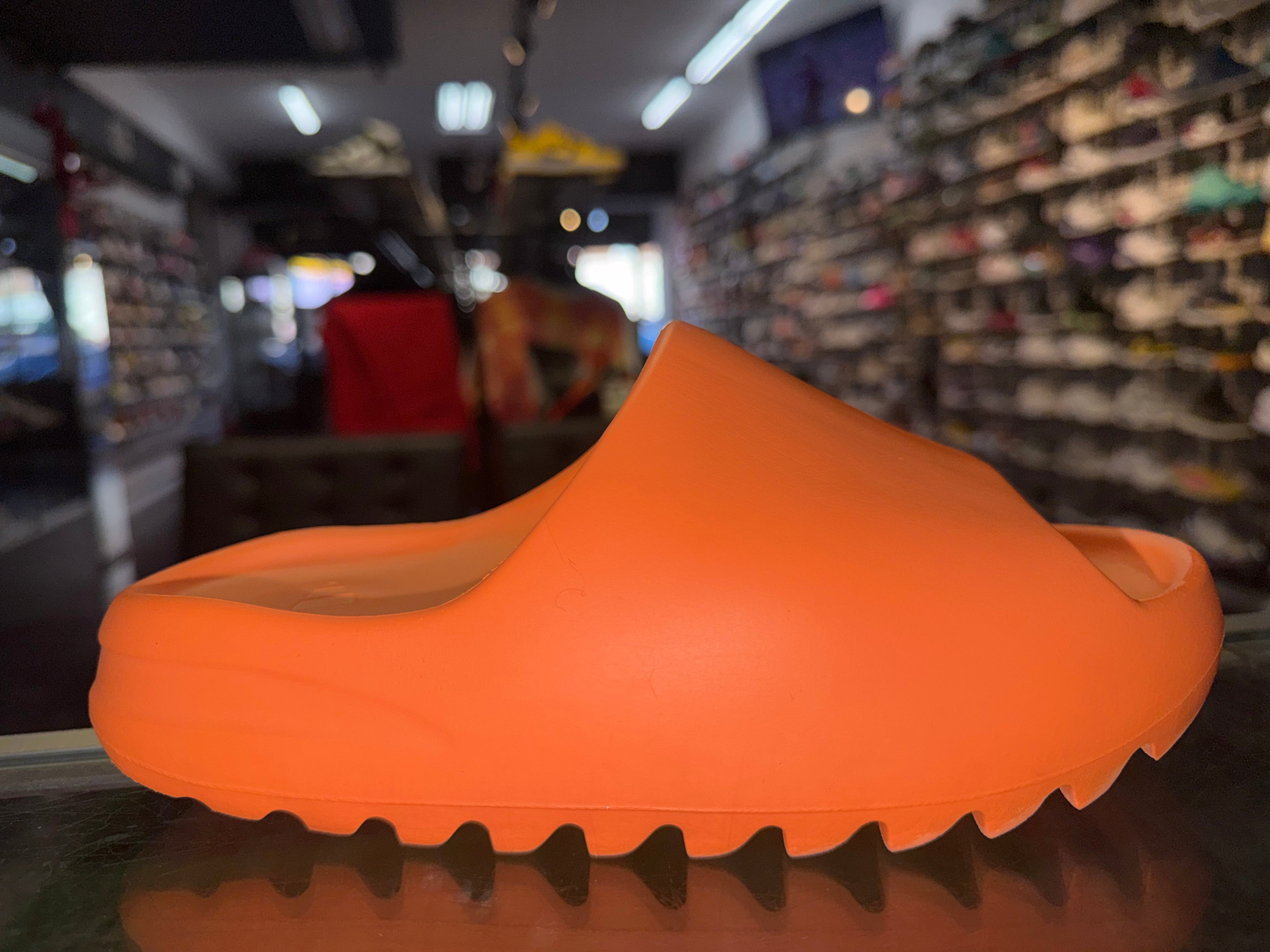 Size 4 Yeezy Slide "Enflame Orange"