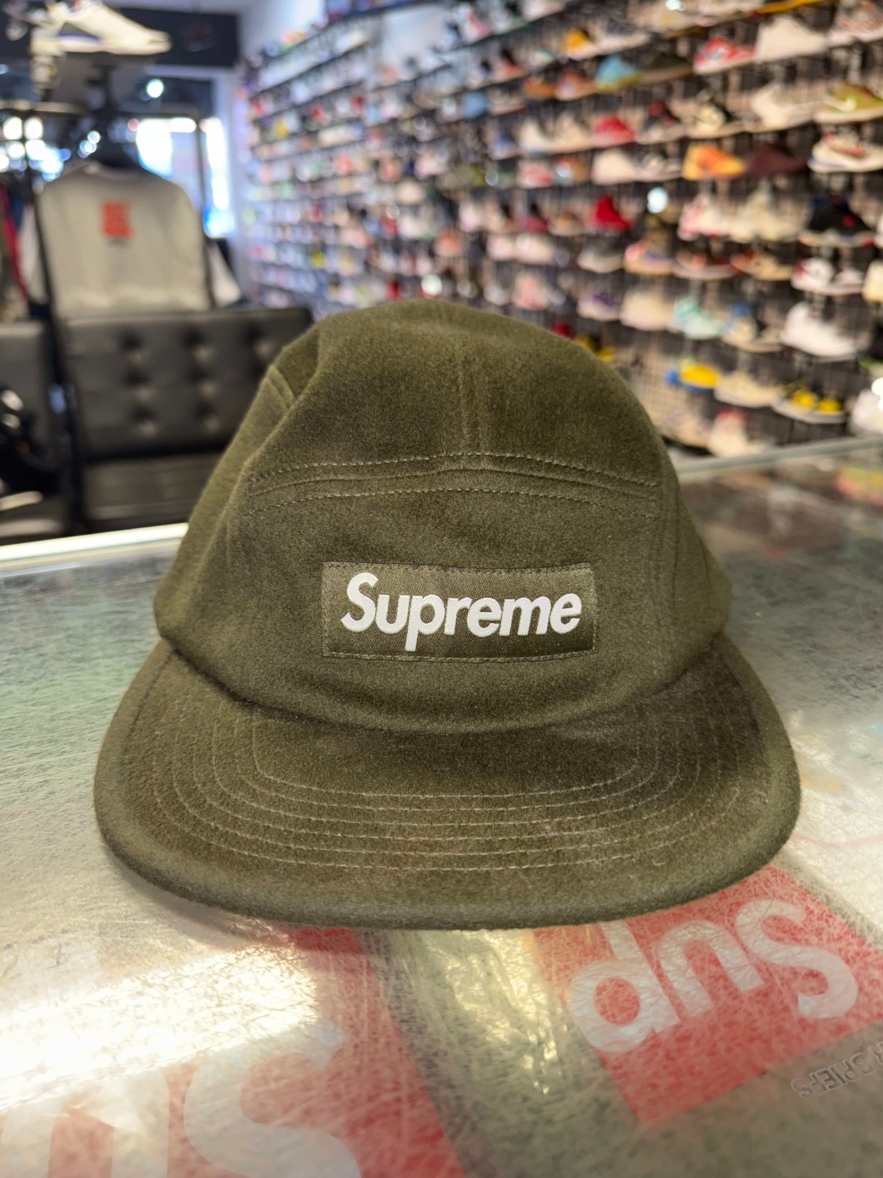 Size OS Supreme Wool Camp Hat “Olive”