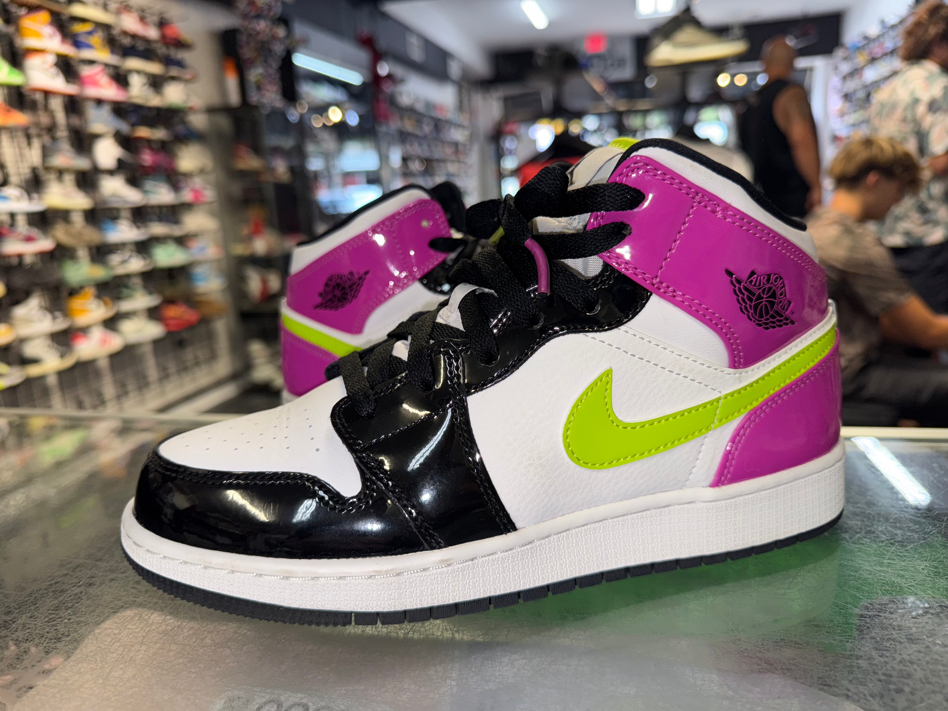 Size 7y Air Jordan 1 Mid “Black Cyber Pink”