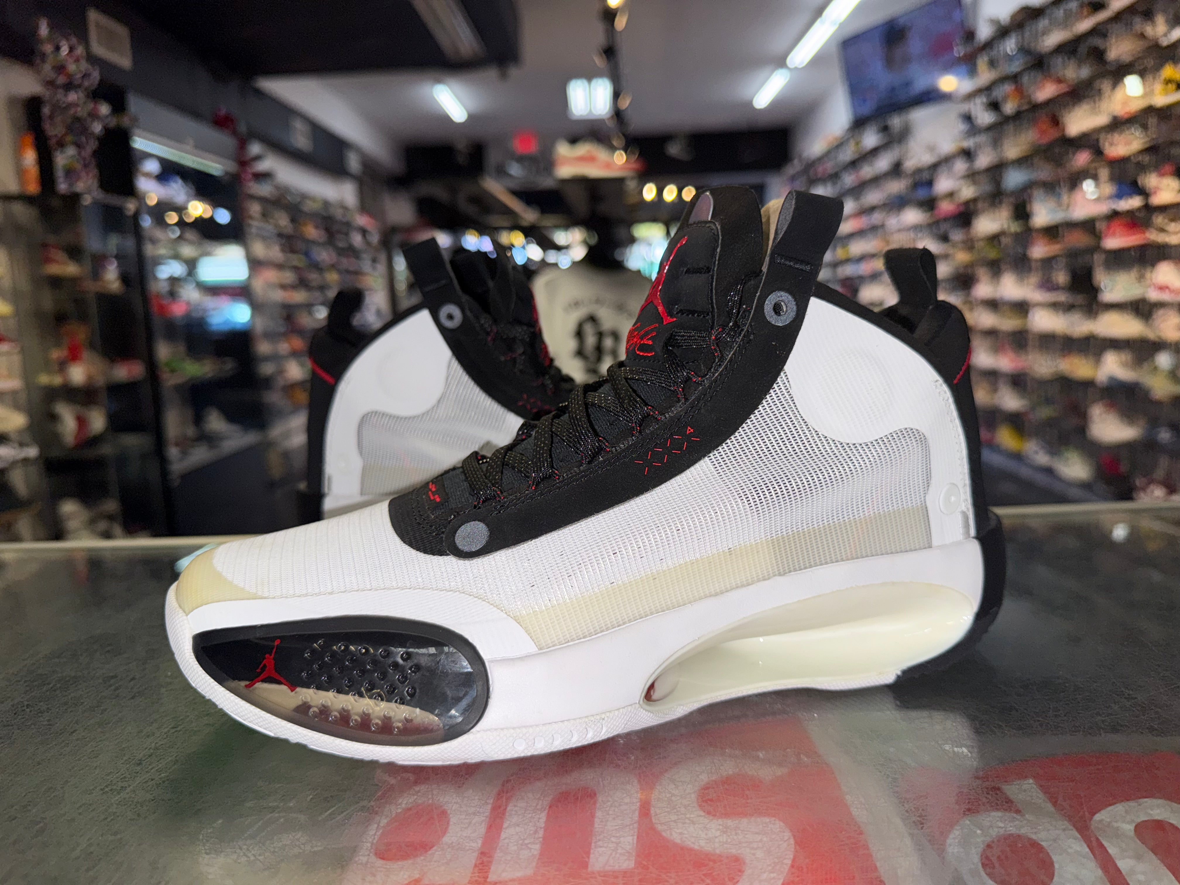 Size 9 Air Jordan XXXIV "White Black Red"