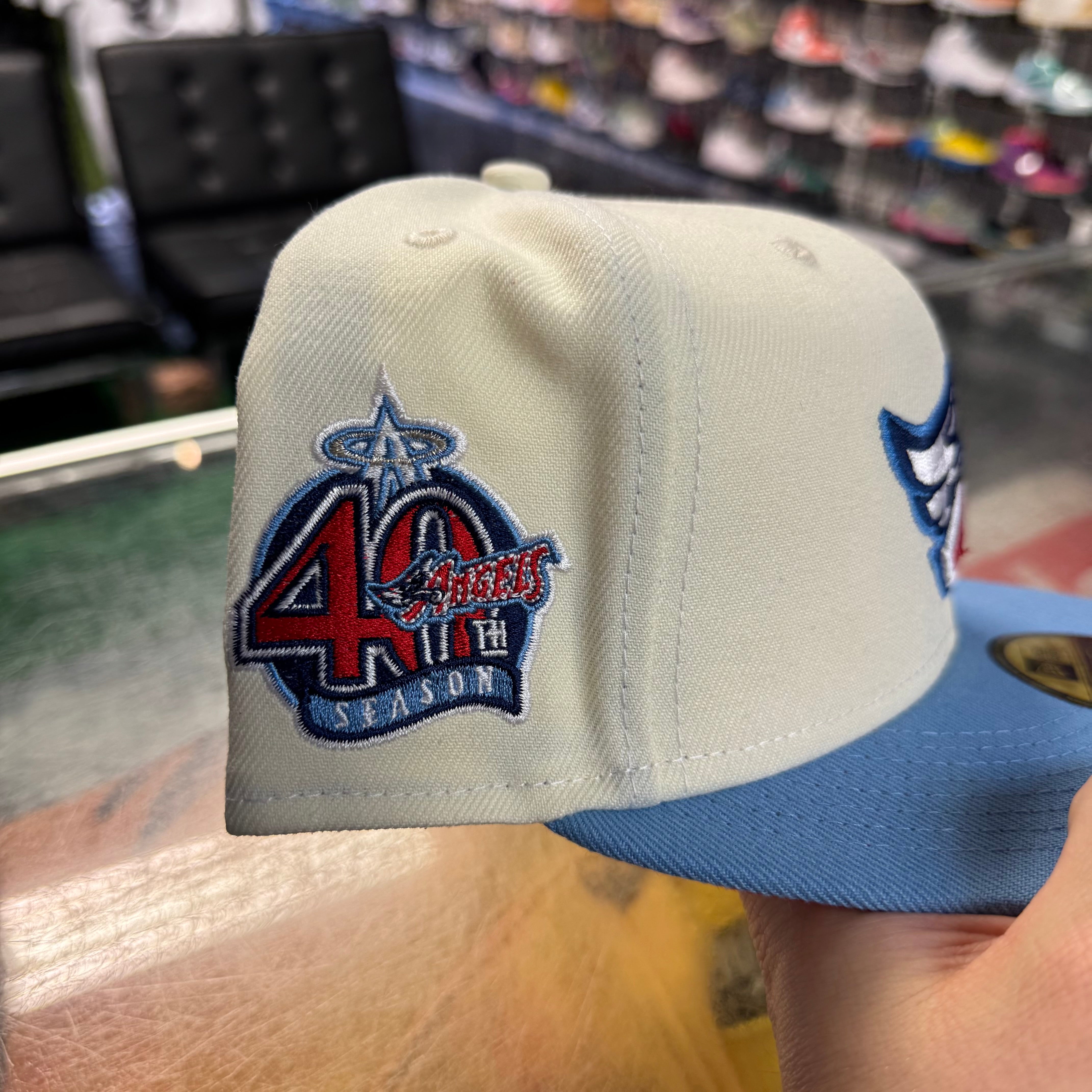 Size 7 5/8 Anaheim Angels 40th Season New Era White/Blue Hat Brand New