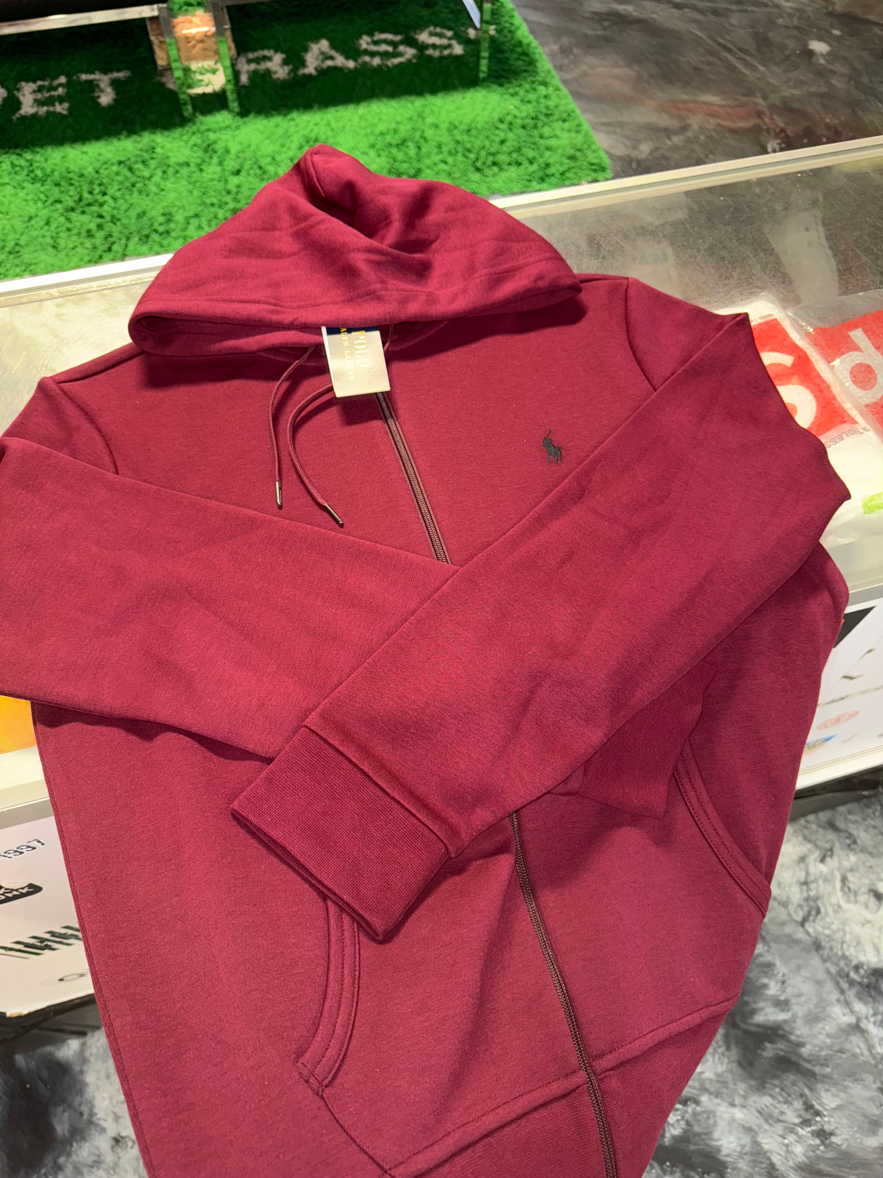 Size M Polo Ralph Lauren Zip Up “Burgundy/Black” Brand New