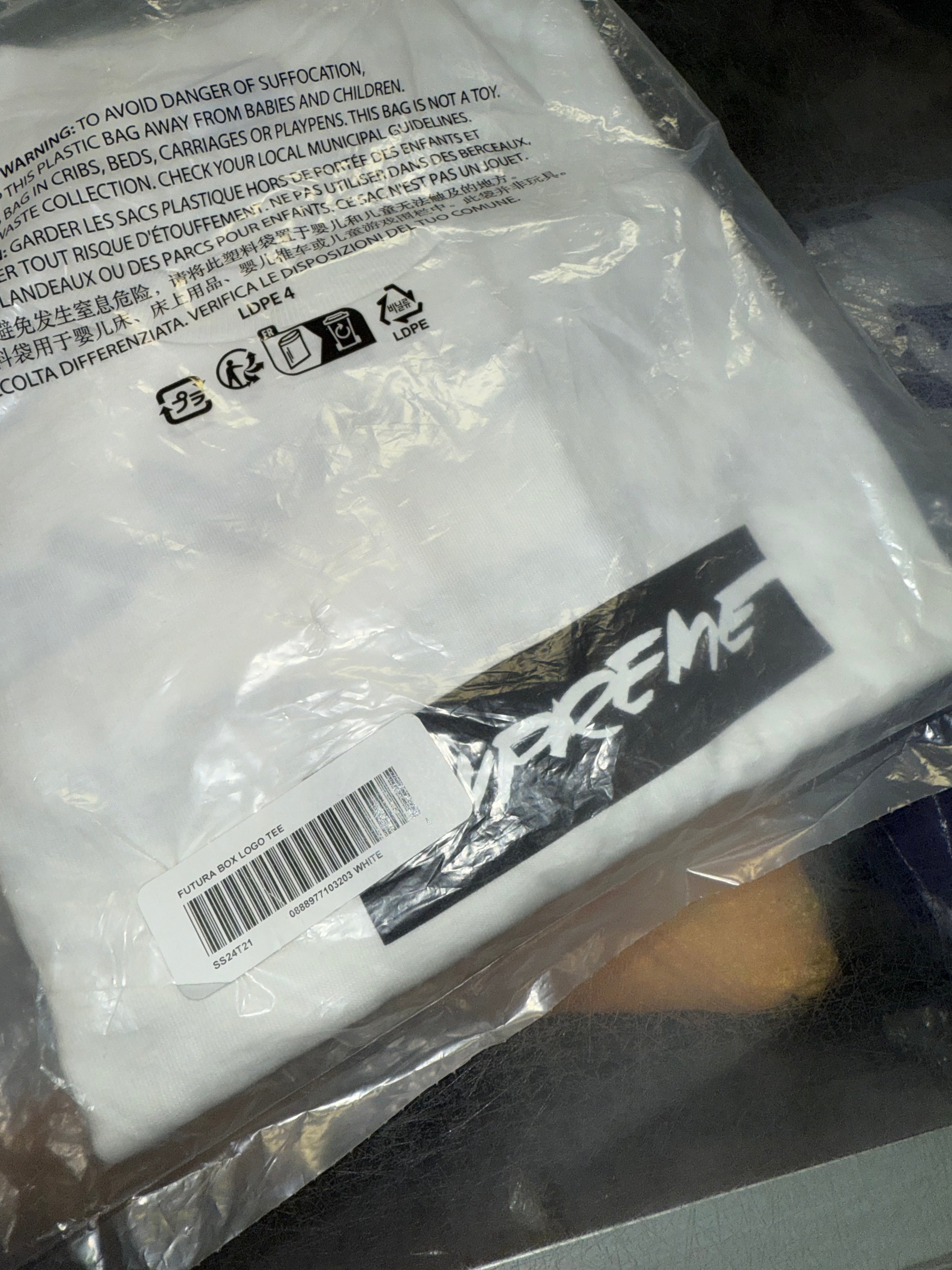 Size L Supreme Futura Box Logo Tee “White” Brand New