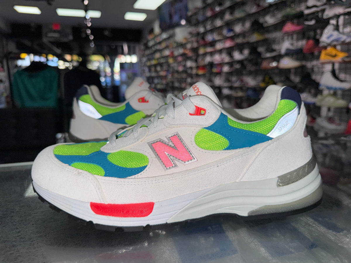 Size 10.5 New Balance 992 "White Neon Cyan"