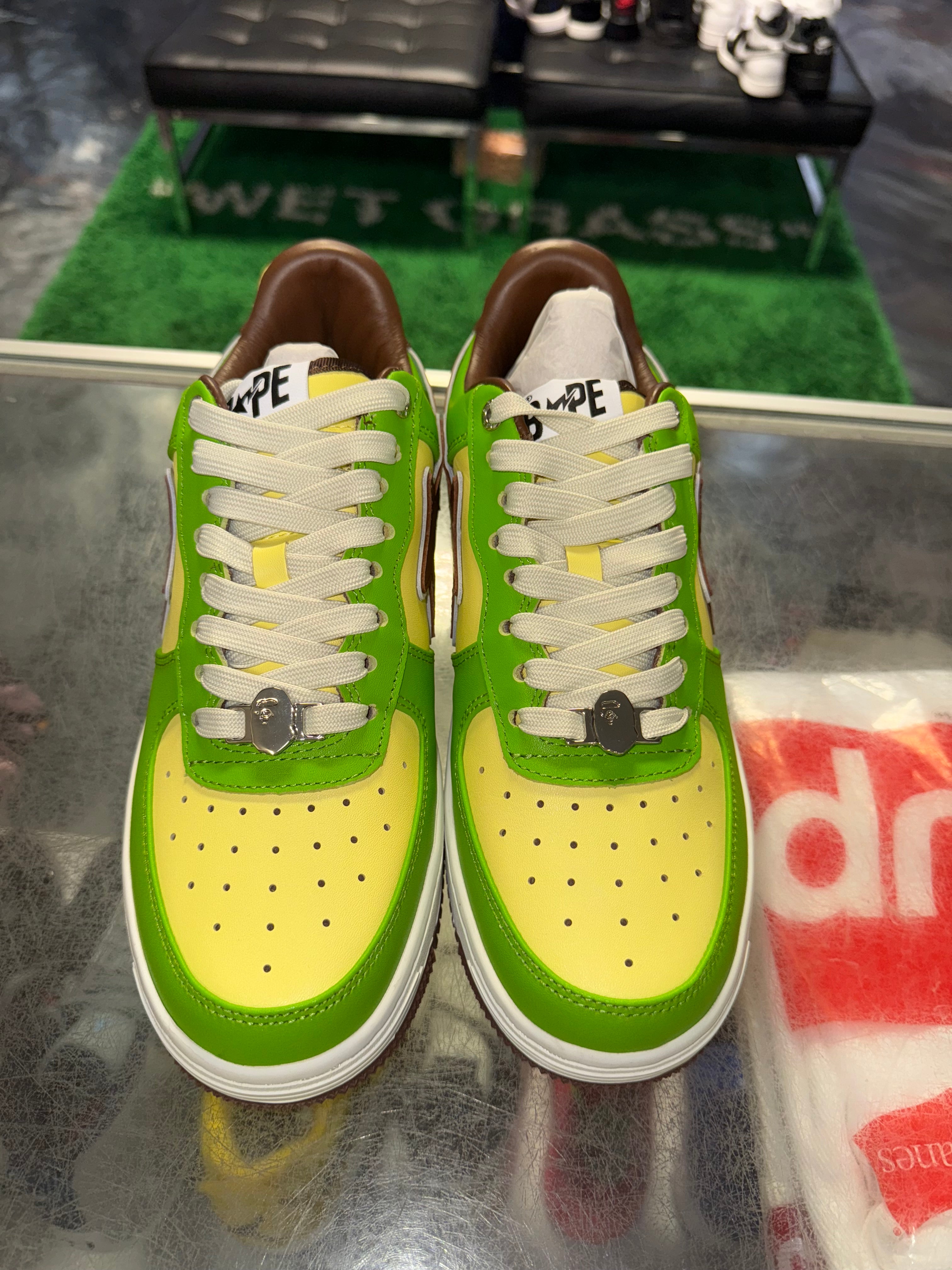 Size 9 A Bathing Ape Bapesta "Green Brown" Brand New