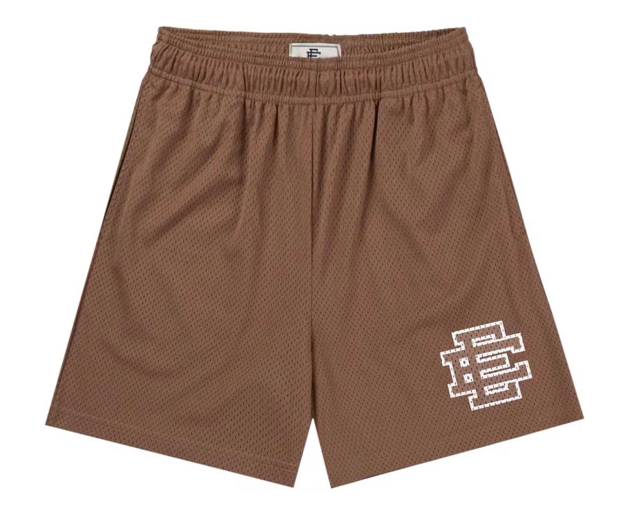 Size M Eric Emanuel Baggy EE Shorts “Brown/White” Brand New