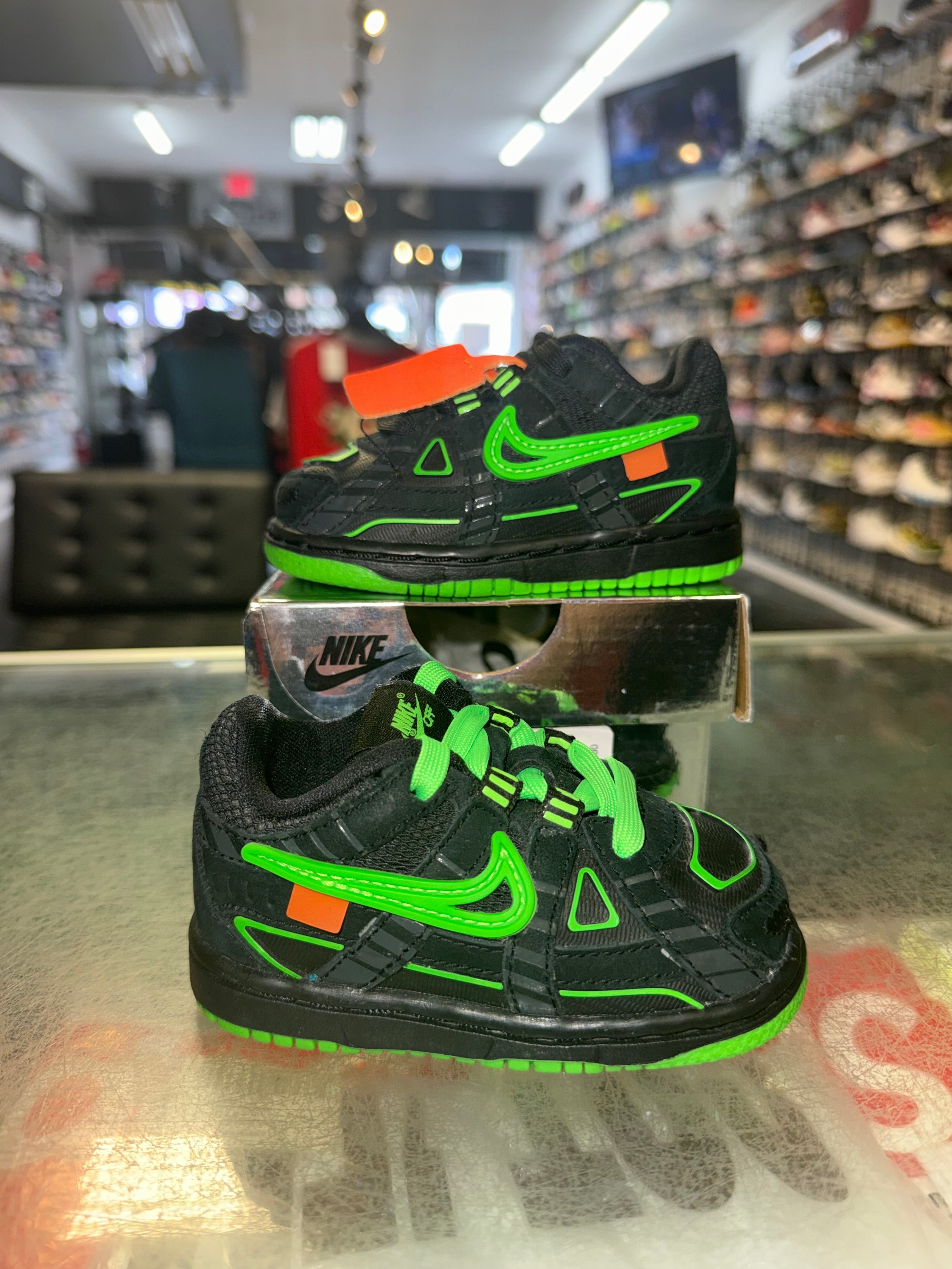 Size 4c Air Rubber Dunk Off White "Green Strike" (TD)