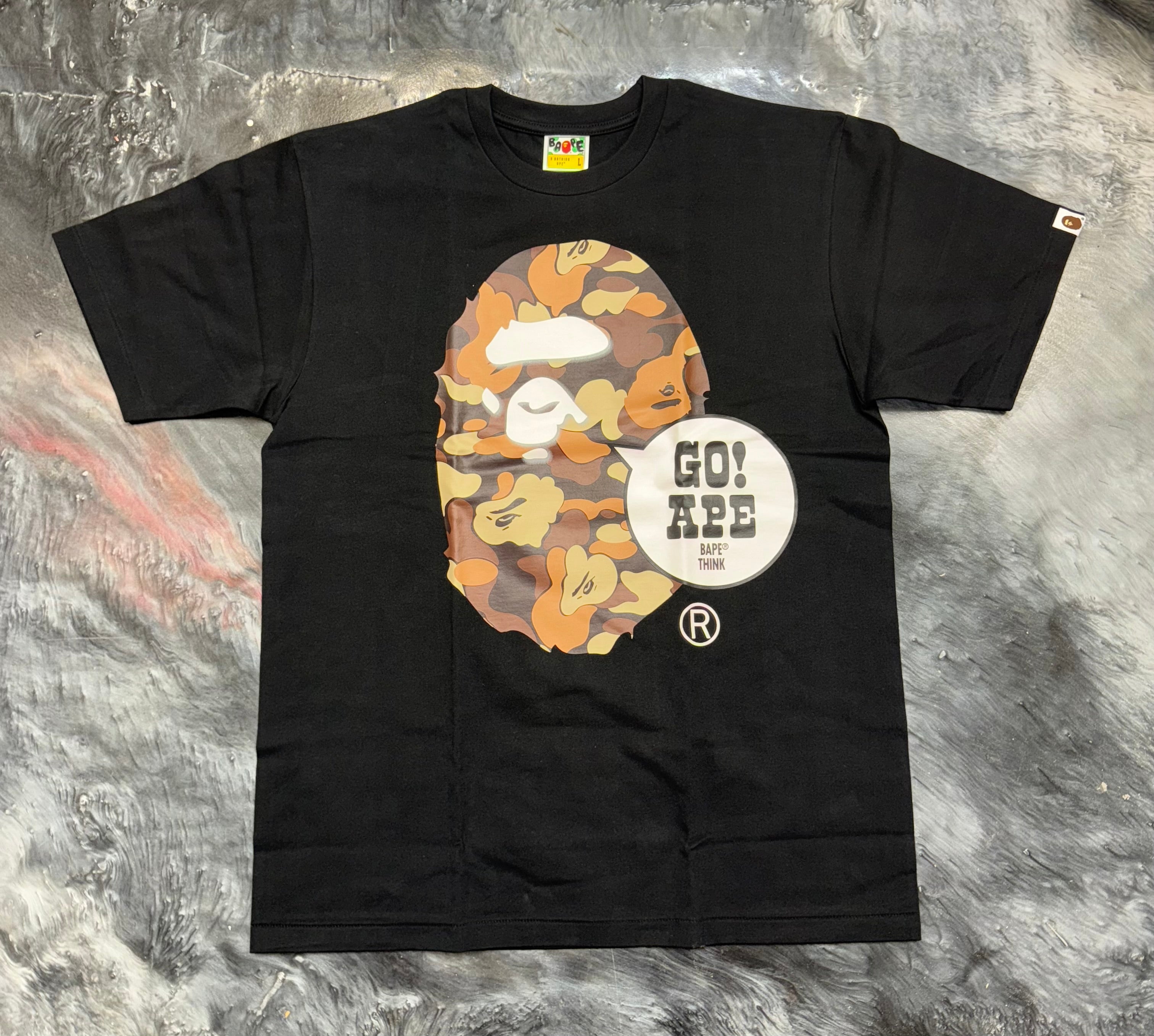 Size S Bape Go Ape Think Tee "Black Camo" Brand New