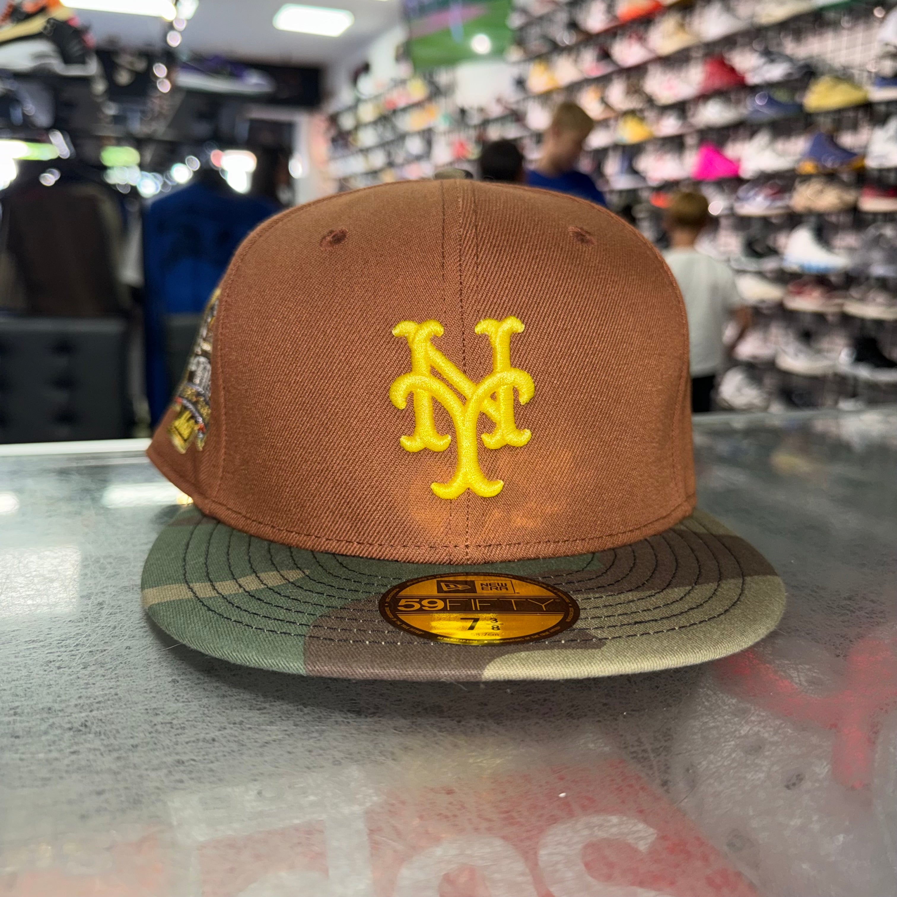 Size 7 3/8 New Era Fitted Hat “Mets Brown/Camo” Brand New