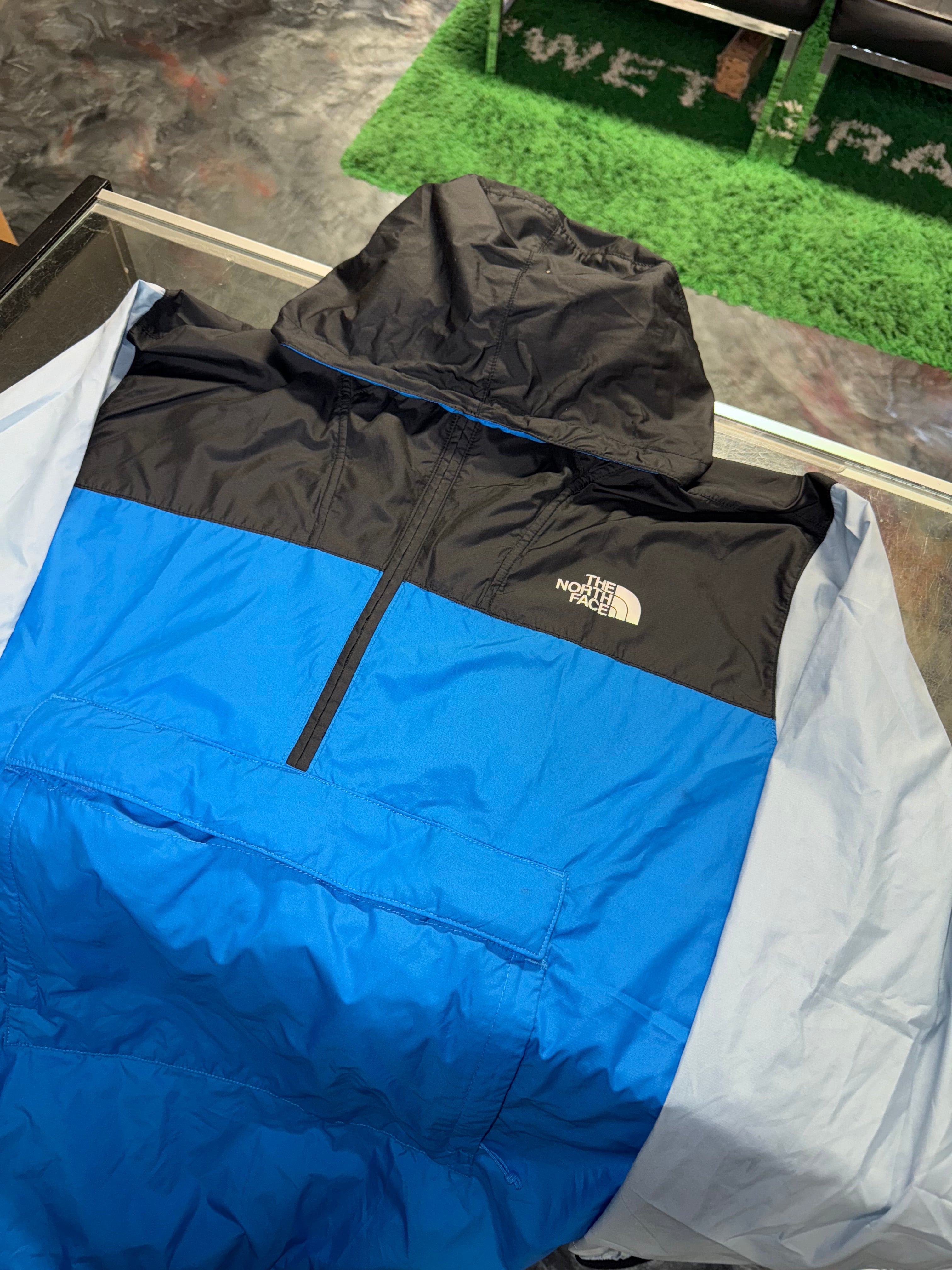 X-Large The North Face Quarter Zip Wind Breaker Blue