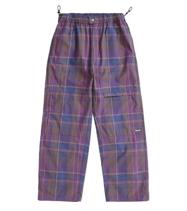 Size XXL Supreme Cotton Cinch Pant SS24 “Purple Plaid” Brand New