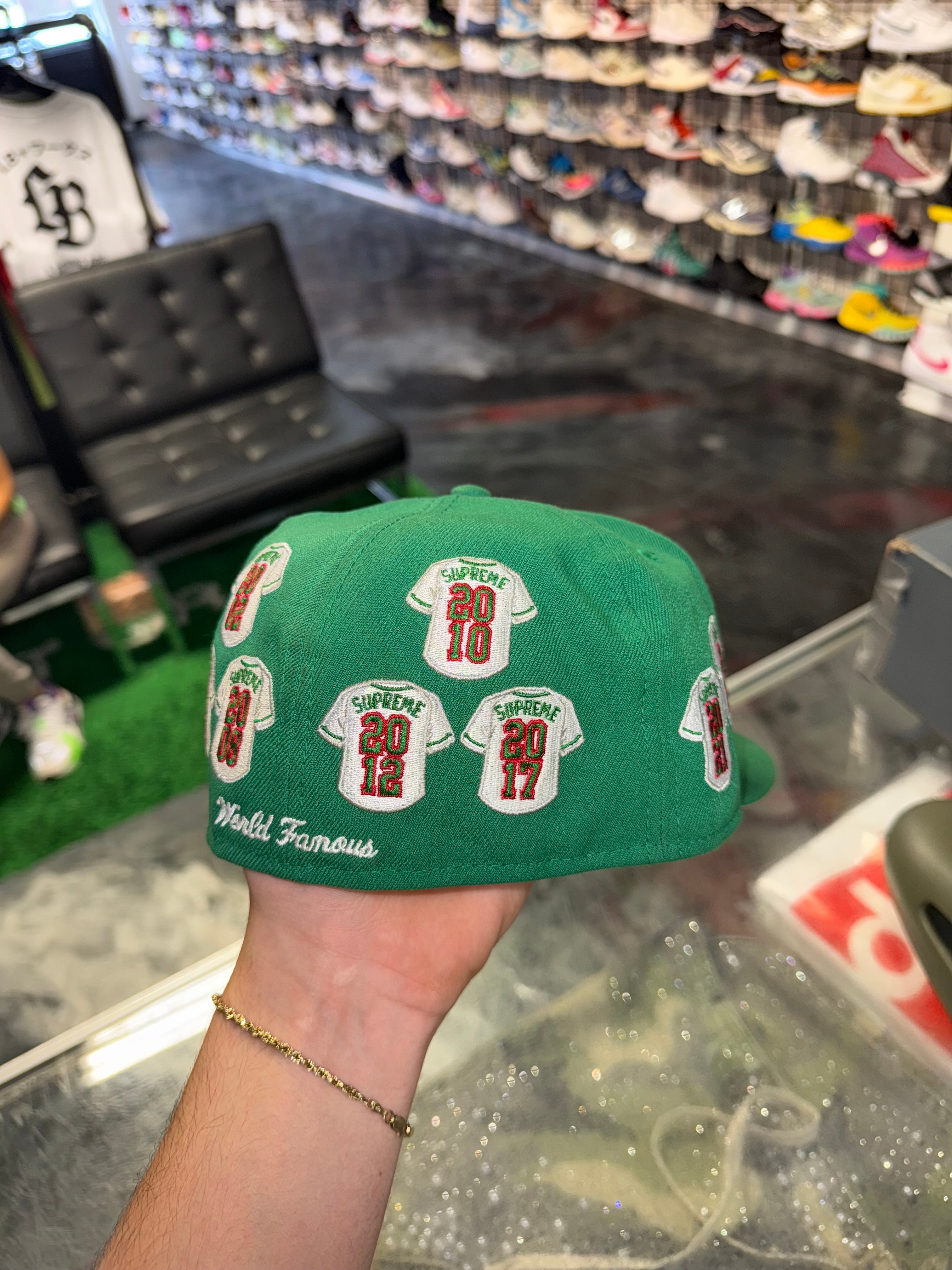 Size 7 1/4 Supreme Jerseys Box Logo Fitted Hat “Green”