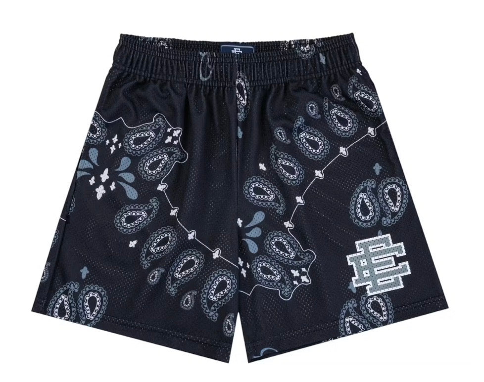 Size M Eric Emanuel EE Shorts “Paisley Silver” Brand New