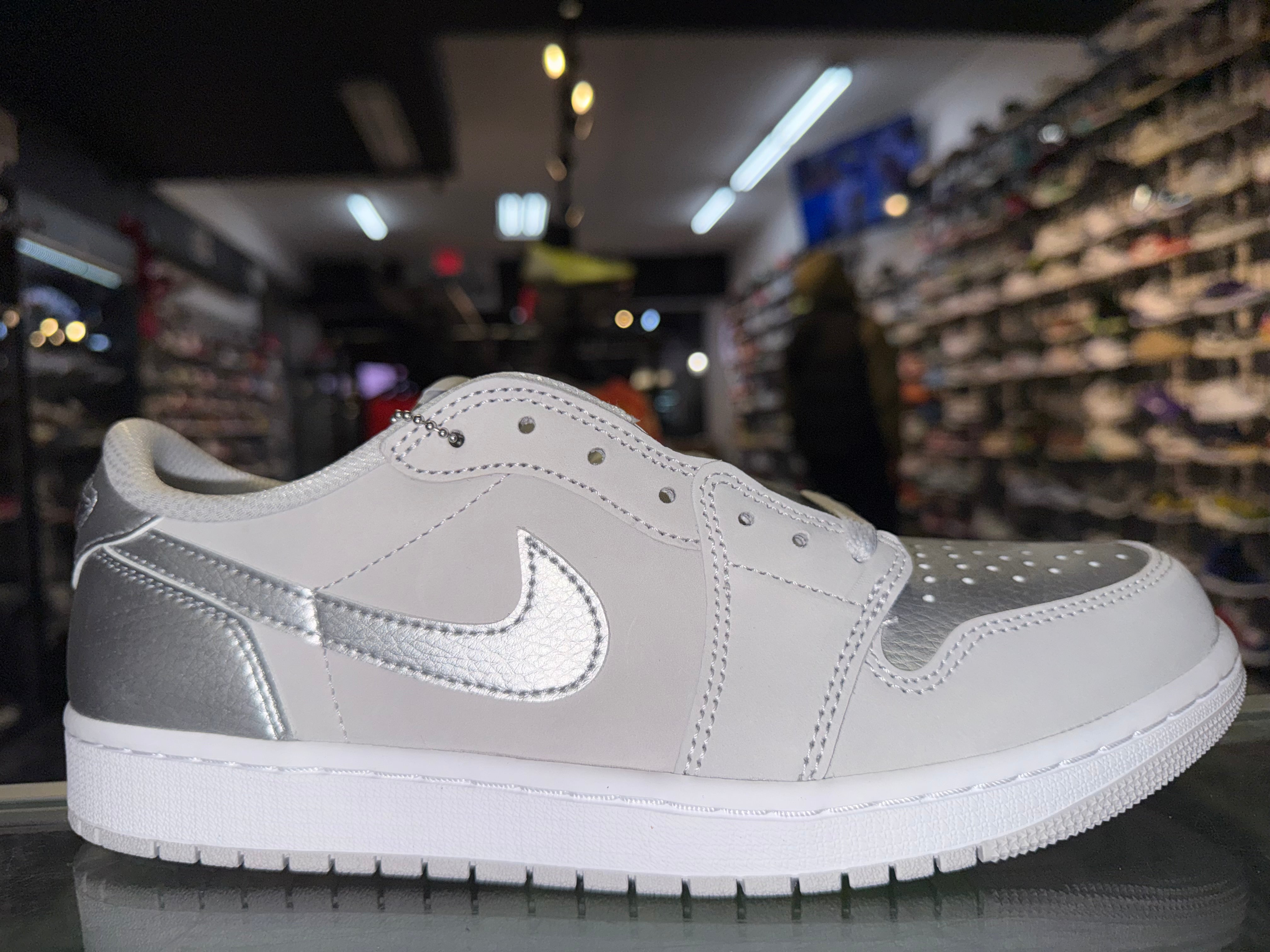 Size 10 Air Jordan 1 Low "Metallic Silver" Brand New
