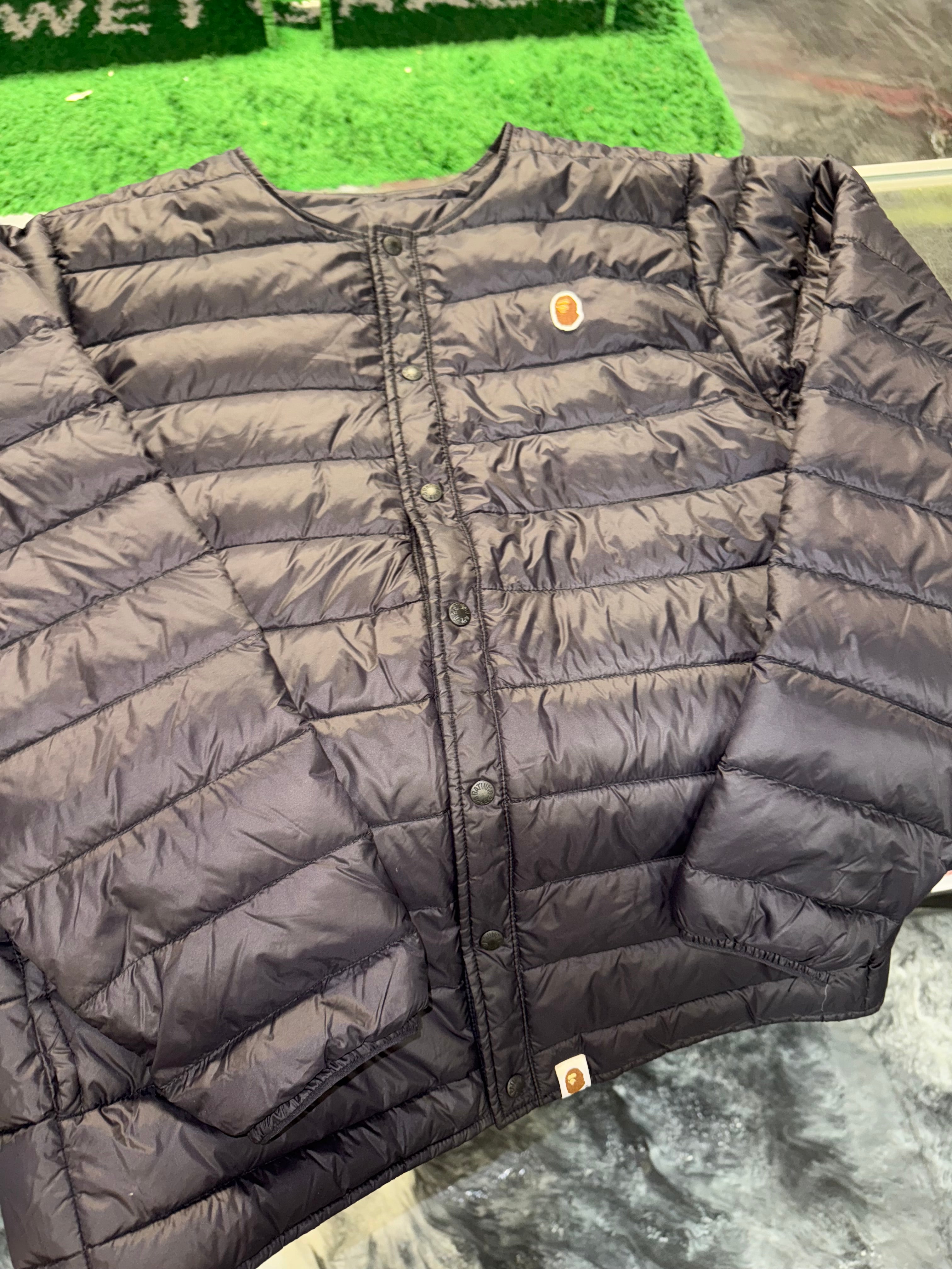 Size L (Fits M) Bape Light Puffer Jacket “Black”