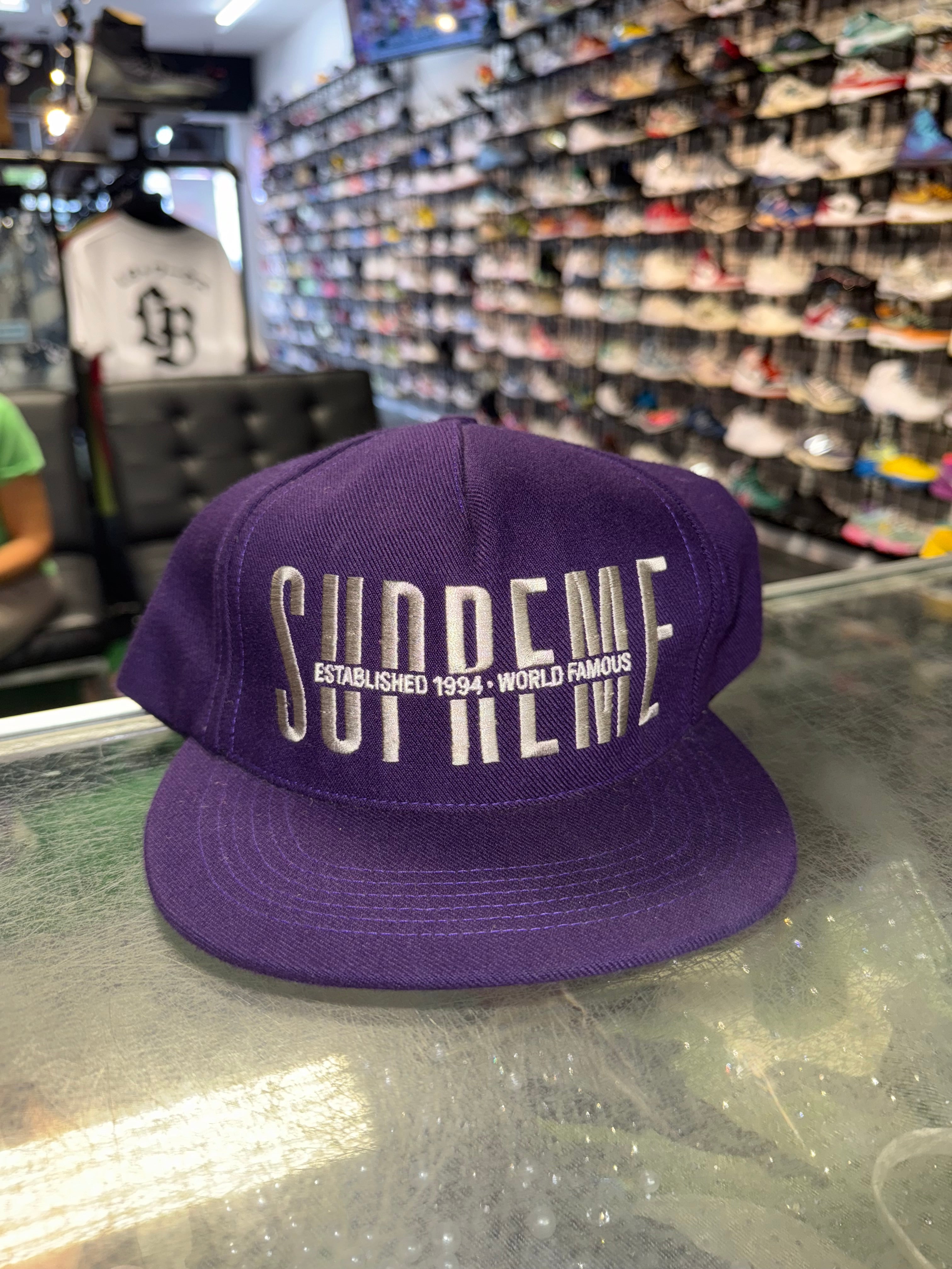 Size OS Supreme Global 5-Panel Hat “Purple”