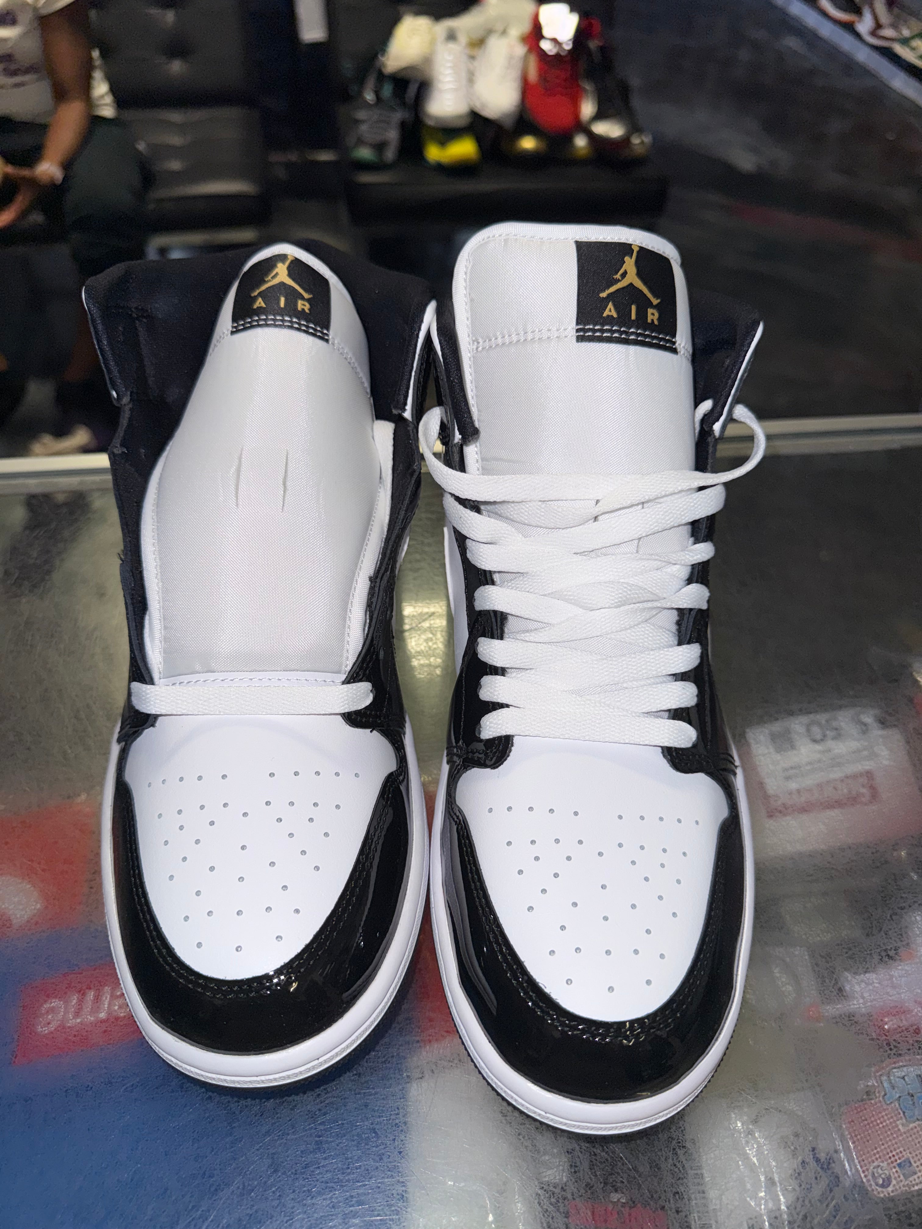 Size 10.5 Air Jordan 1 Mid "Patent White Gold" Brand New