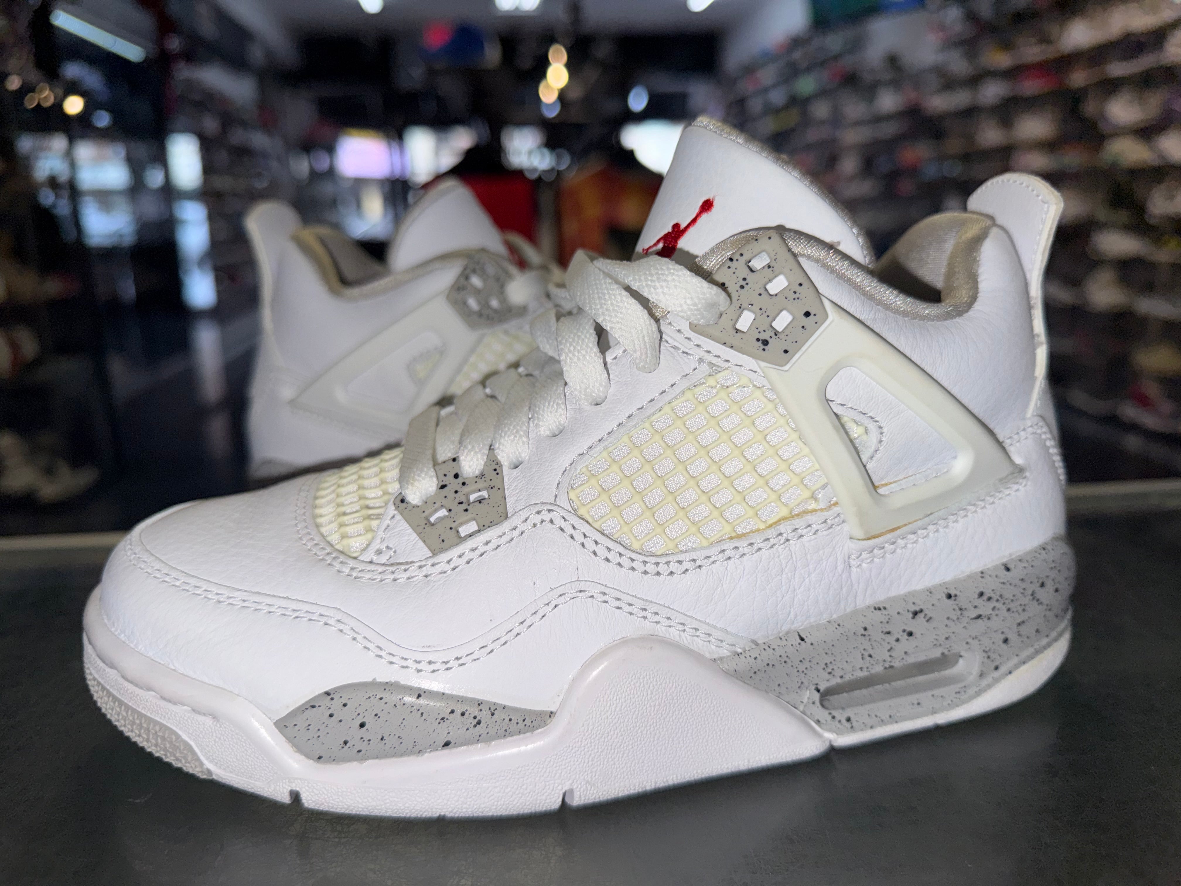 Size 4y Air Jordan 4 "White Oreo"