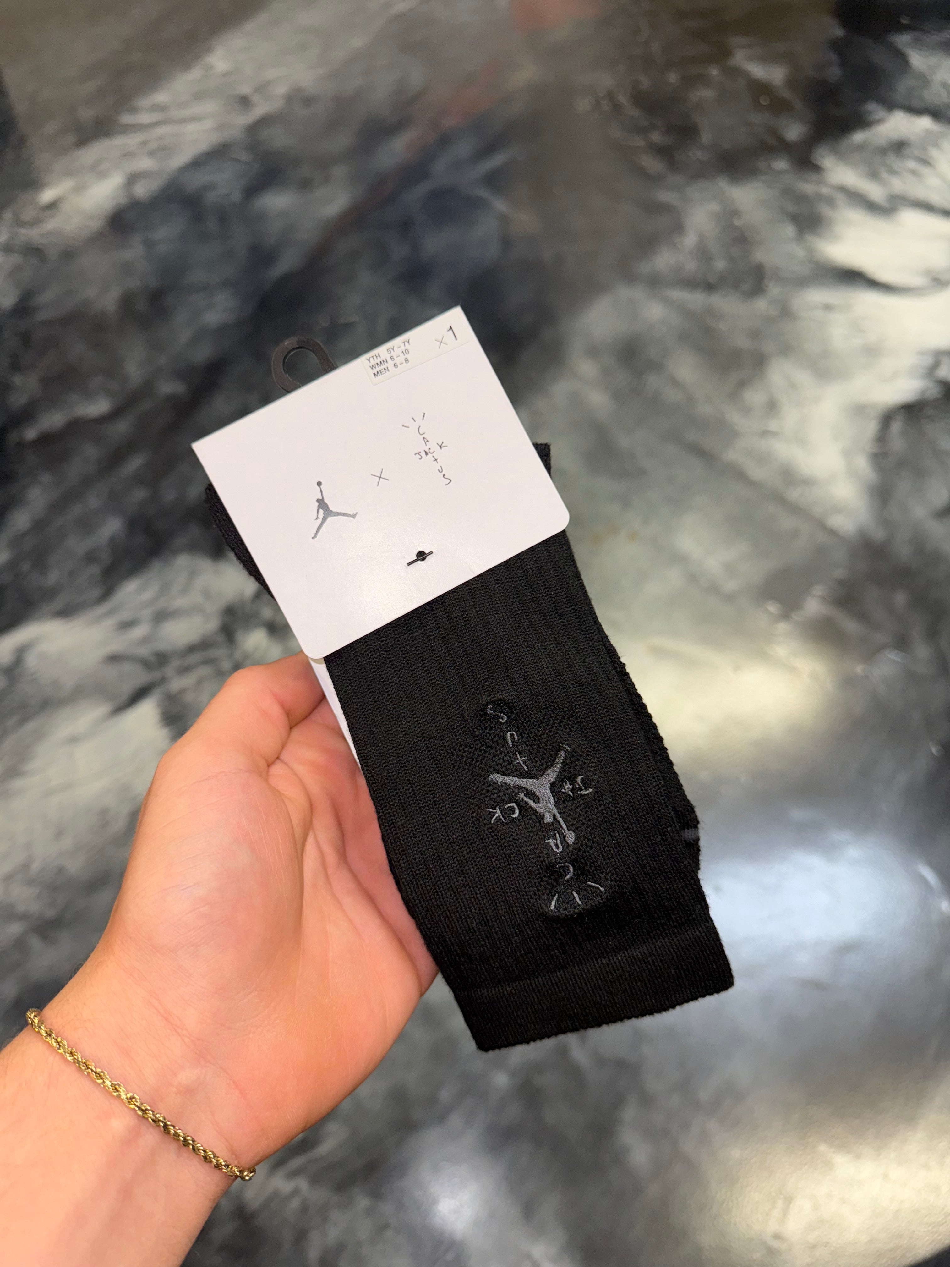 Size 6-8 Cactus Jack Air Jordan Socks “Black” Brand New