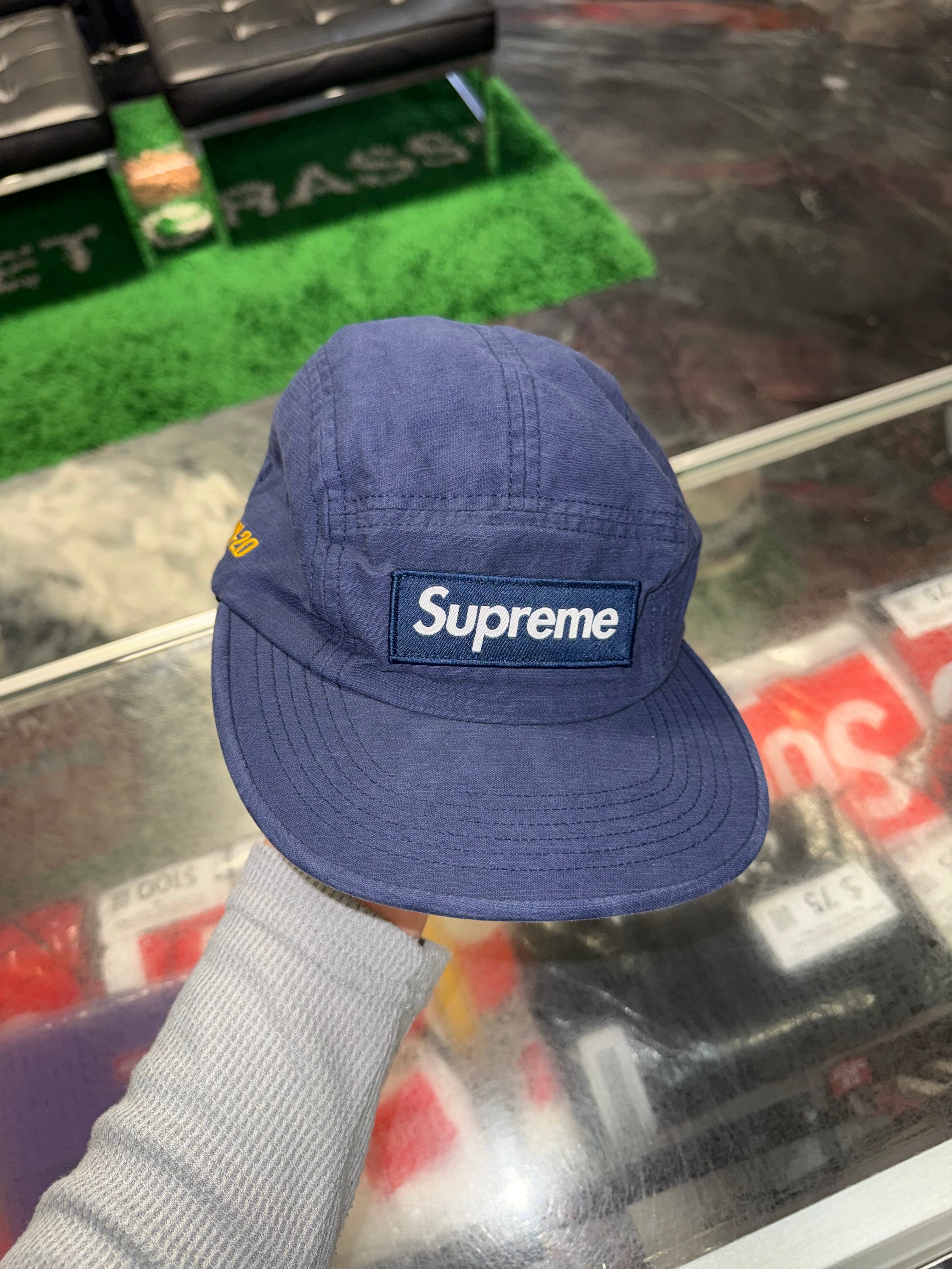 Size OS Supreme NY Military Camp Hat “Navy”