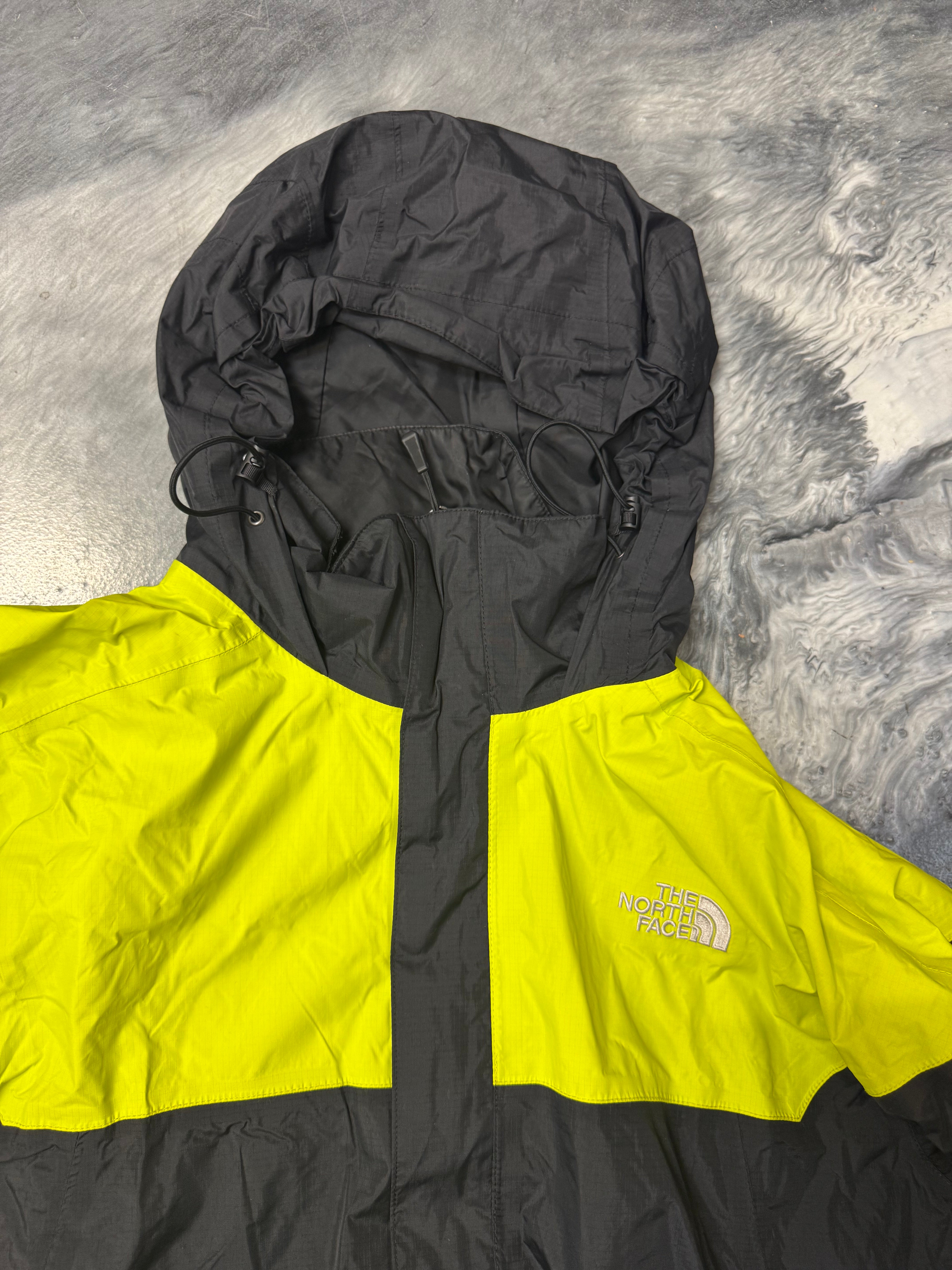 Large The North Face Jacket Black Lime Green