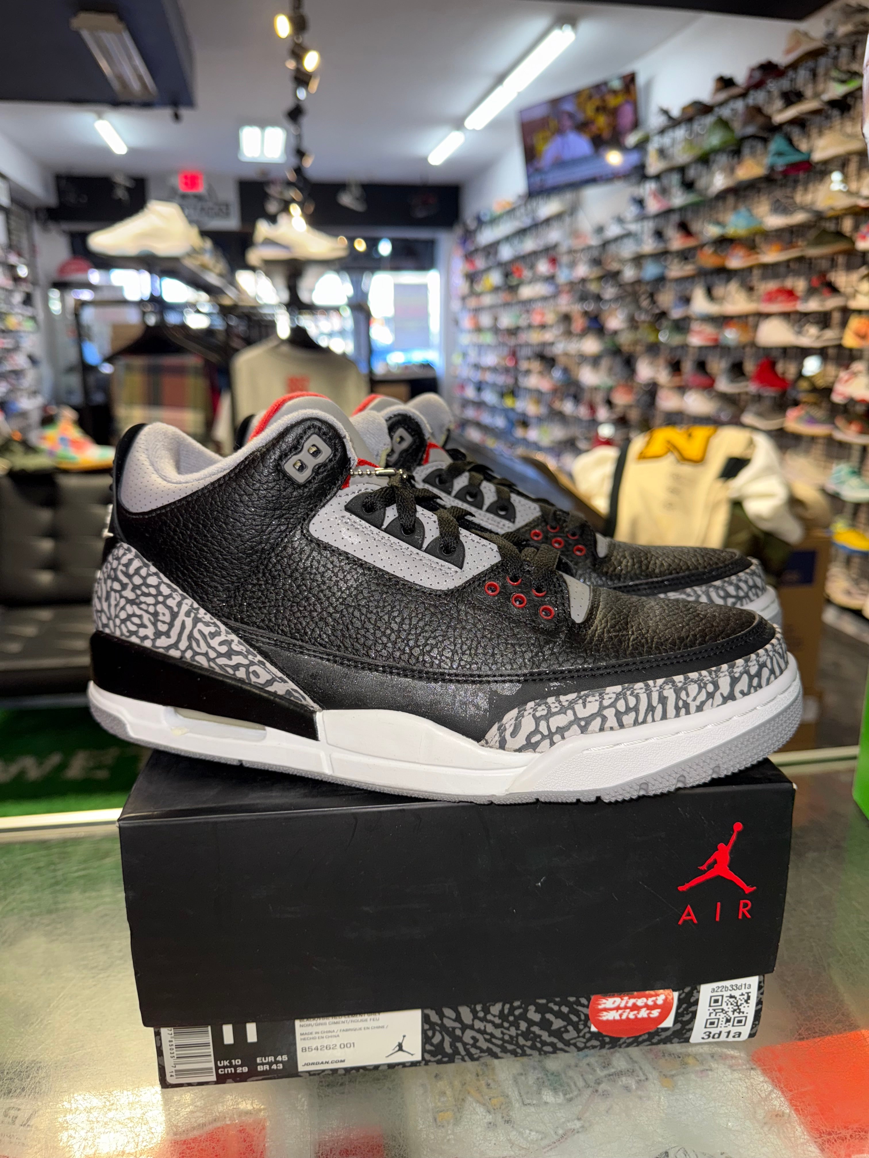 Size 11 AJ 3 Black Cement 2018 NEW - Not Wearable