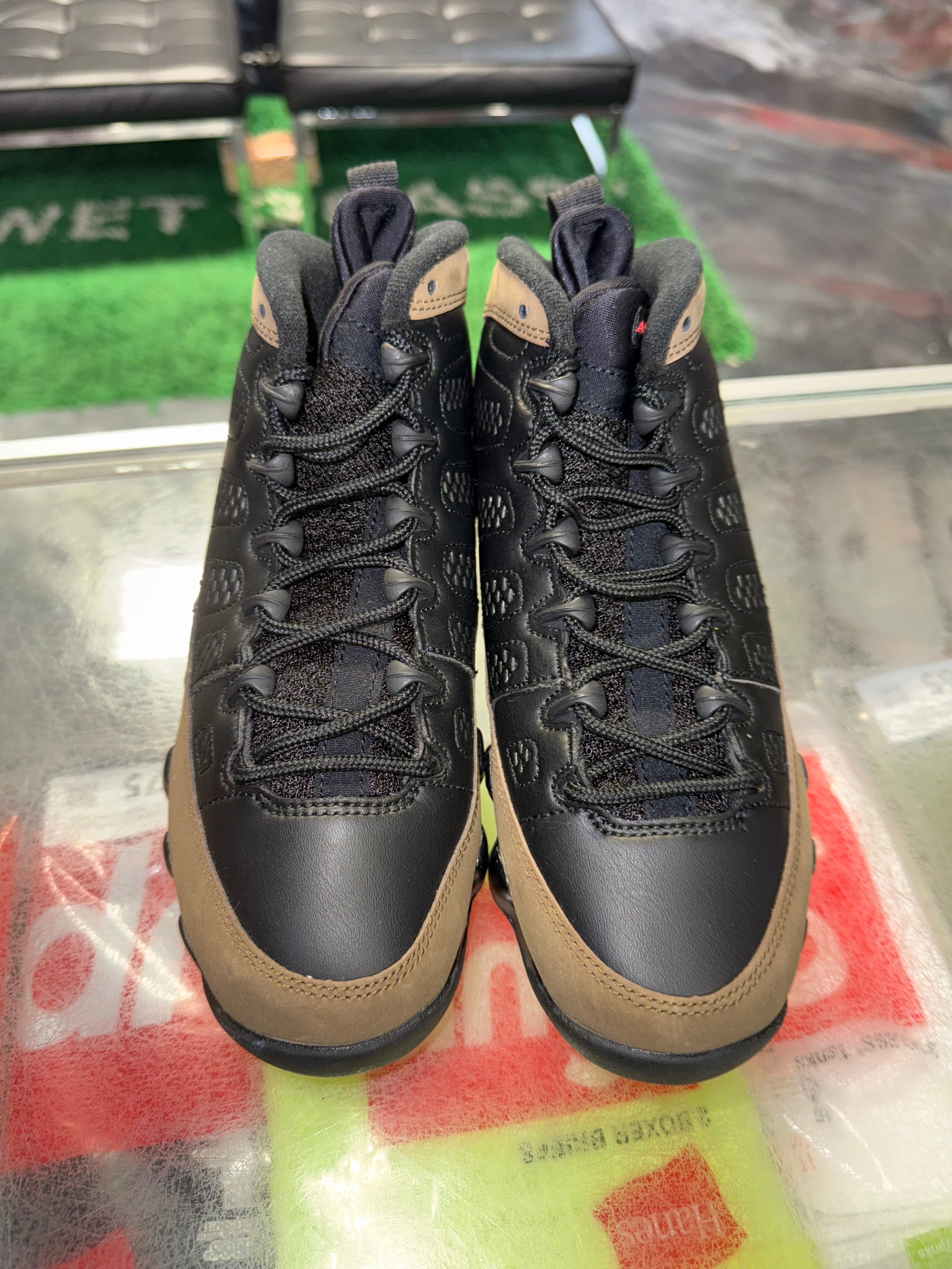 Size 4y Air Jordan 9 "Olive" Brand New