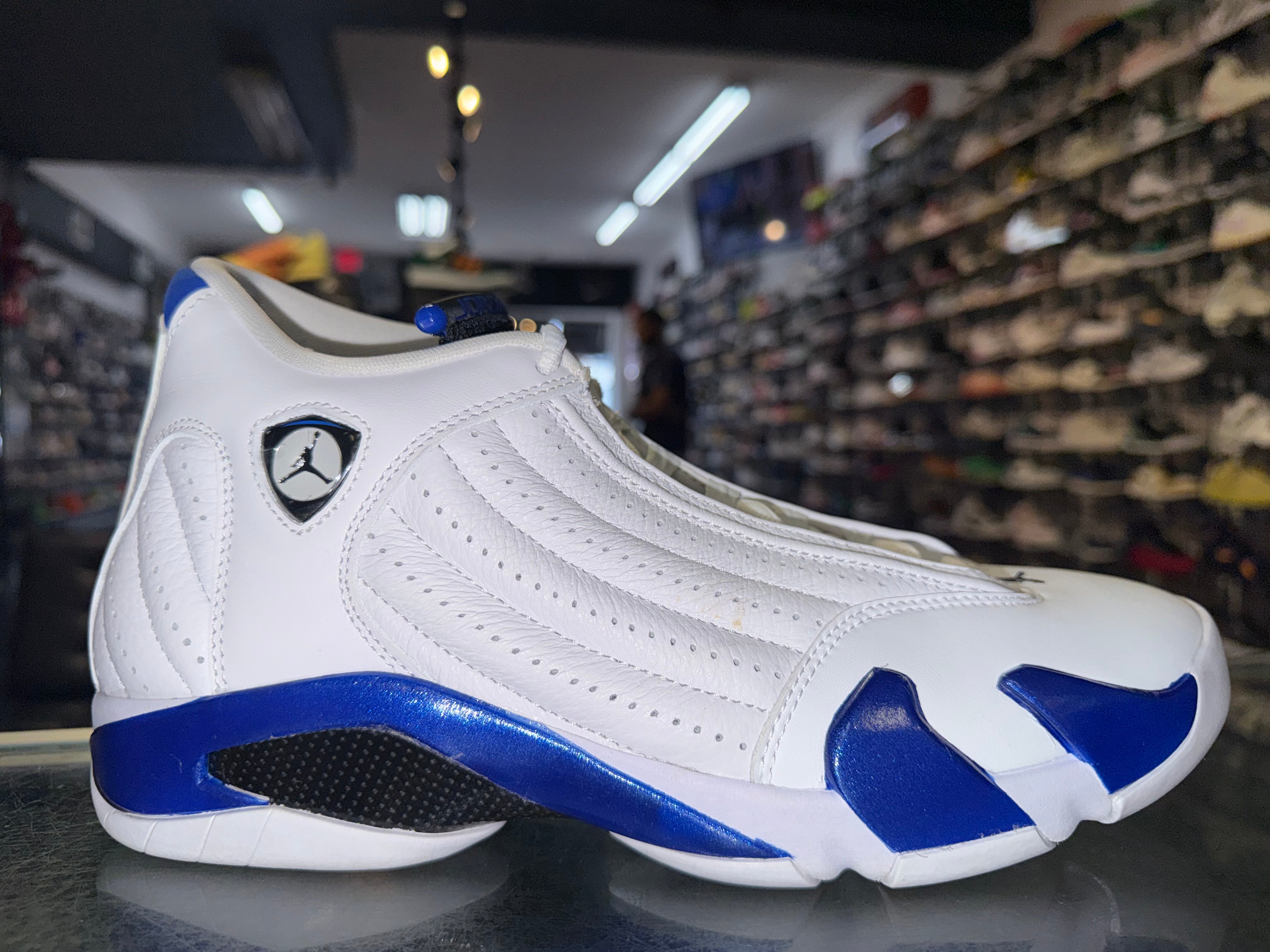 Size 9.5 Air Jordan 14 "White Hyper Royal"