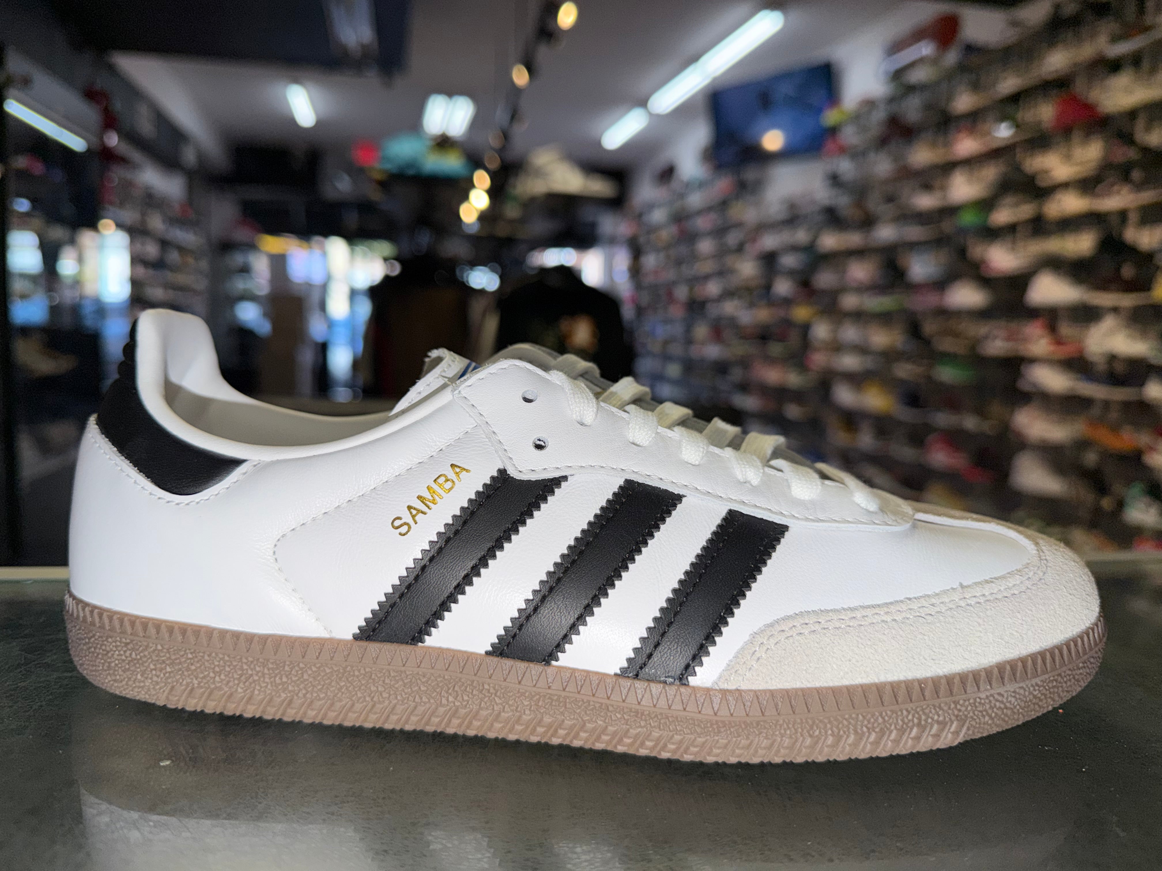 Size 8.5 Adidas Samba OG "Cloud White Core Black"