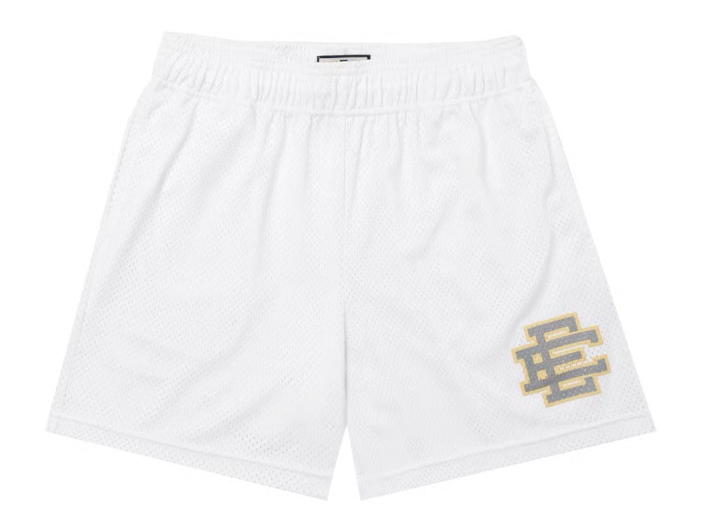 Size XL Eric Emanuel EE Shorts “White/Silver” Worn 1x