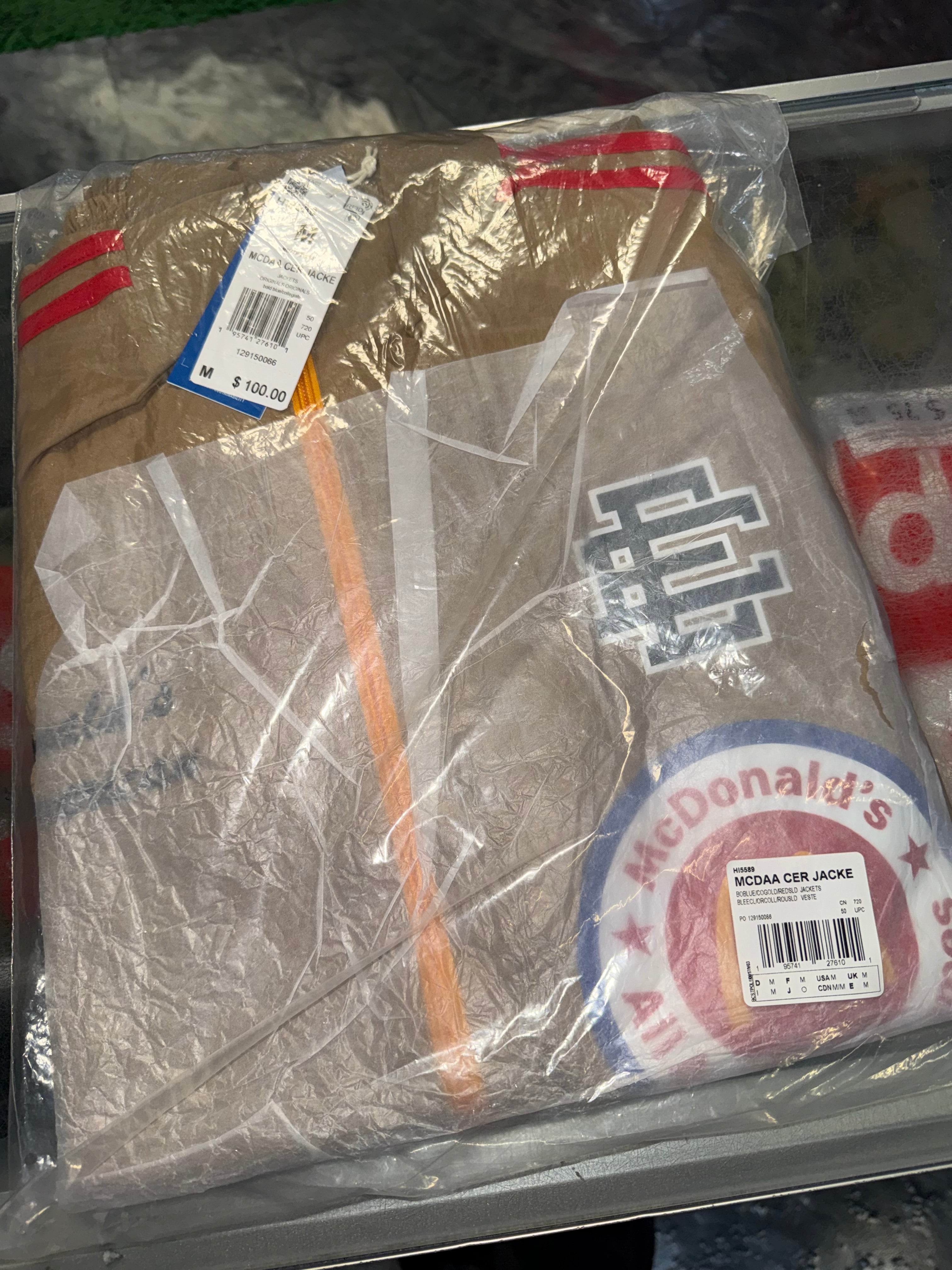 Size M Eric Emanuel x Adidas McDonald’s All American Track Zip-Up “Wheat” Brand New