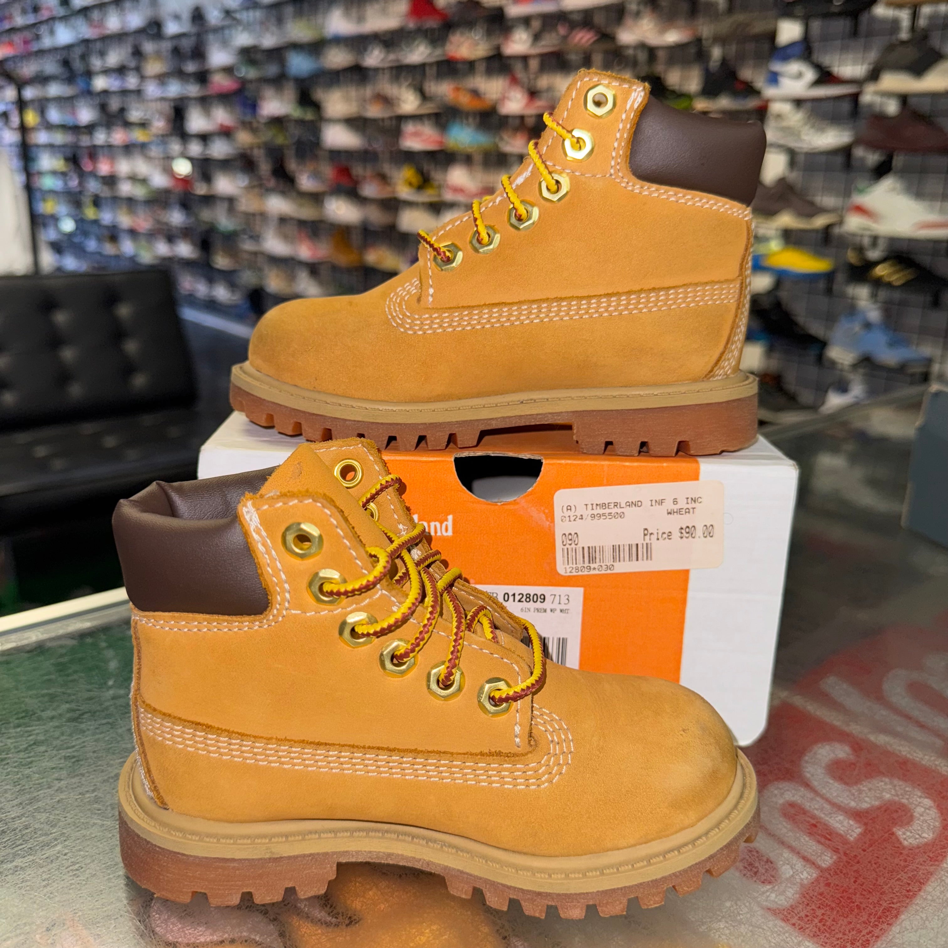 Size 9c Timberland Premium 6 Inch Waterproof Boot "Wheat Nubuck" (TD)