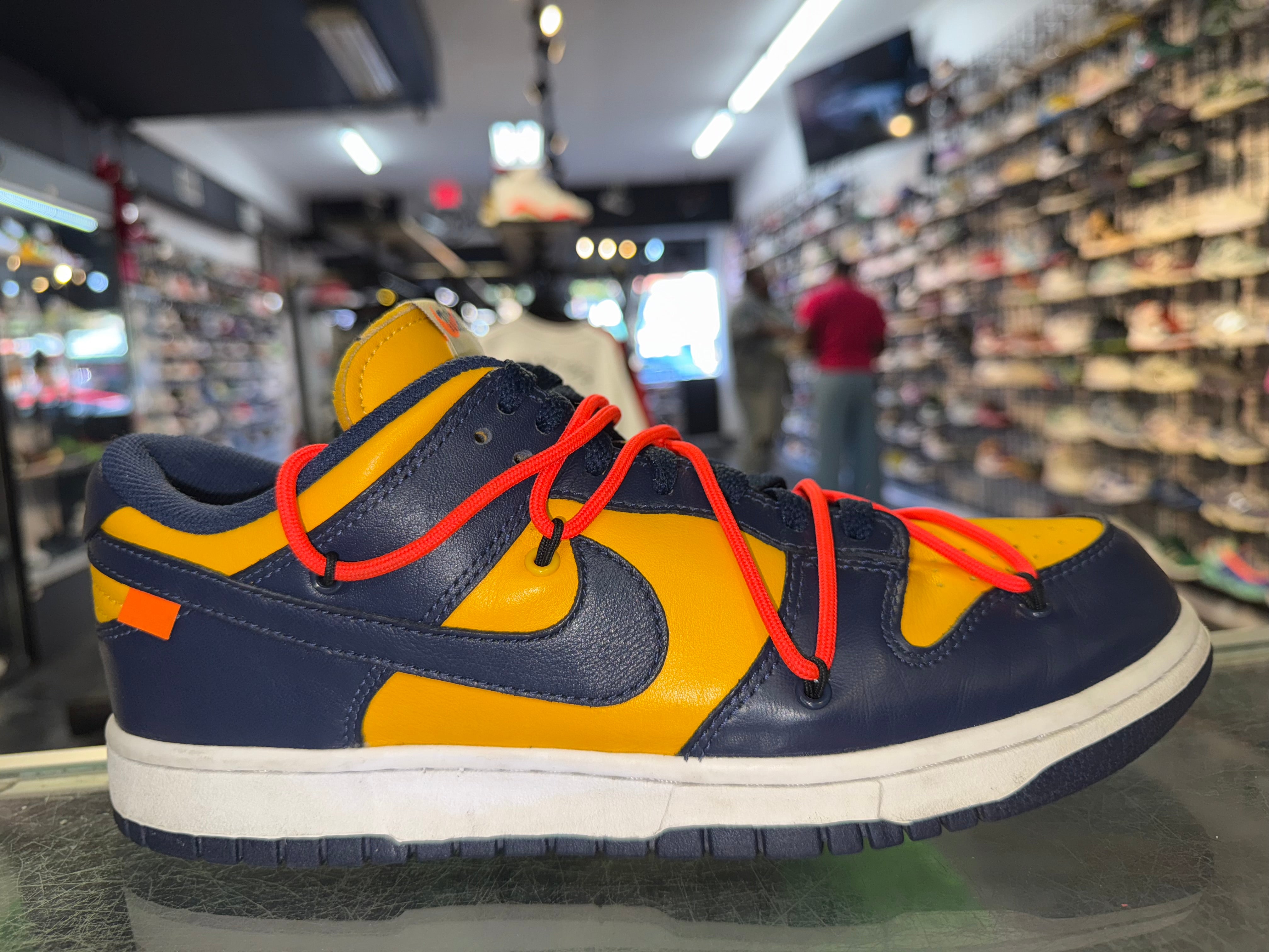 Size 9.5 Dunk Low Off White "University Gold"