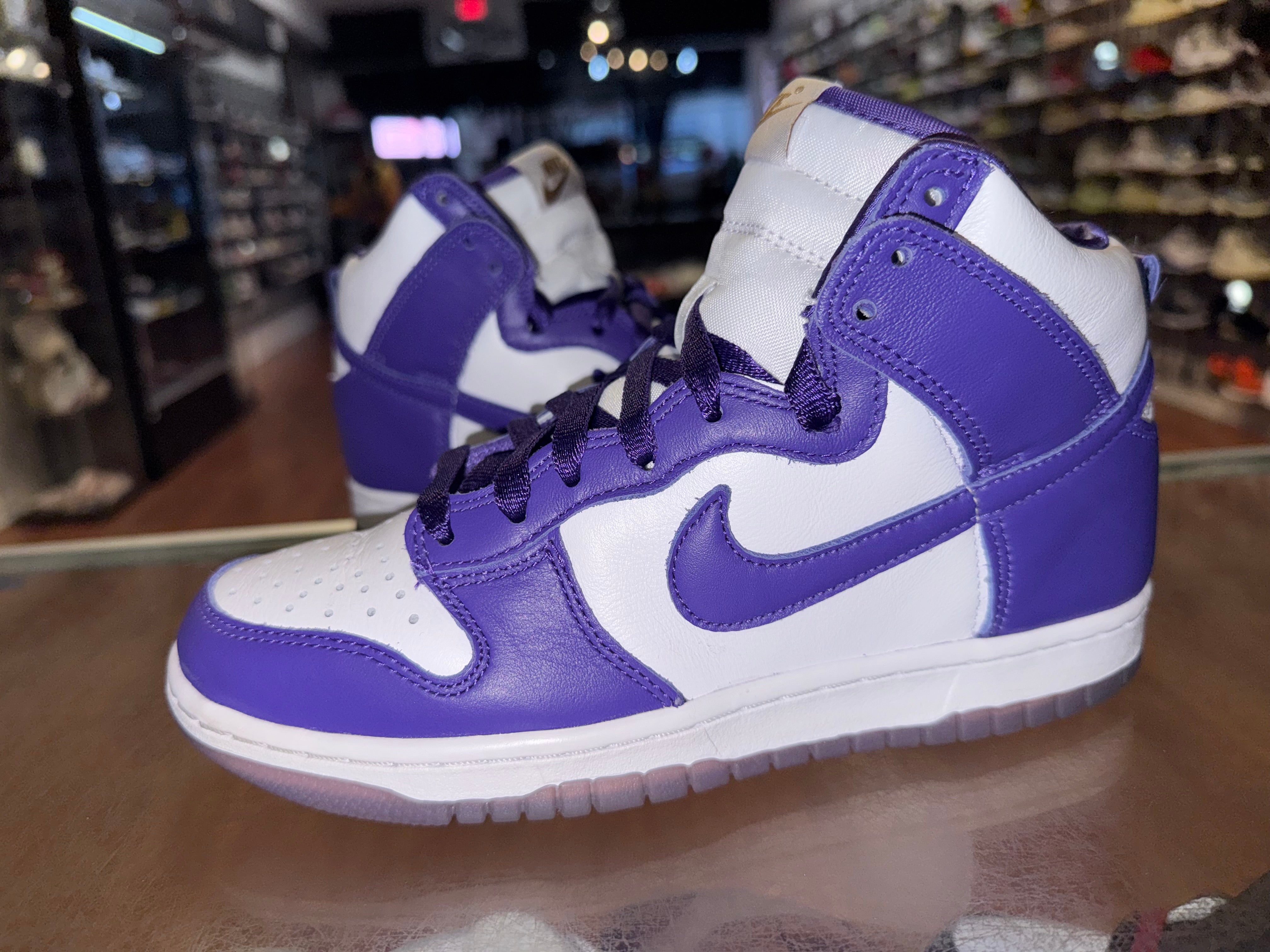 Size 5.5 (7W) Dunk High "Varsity Purple"