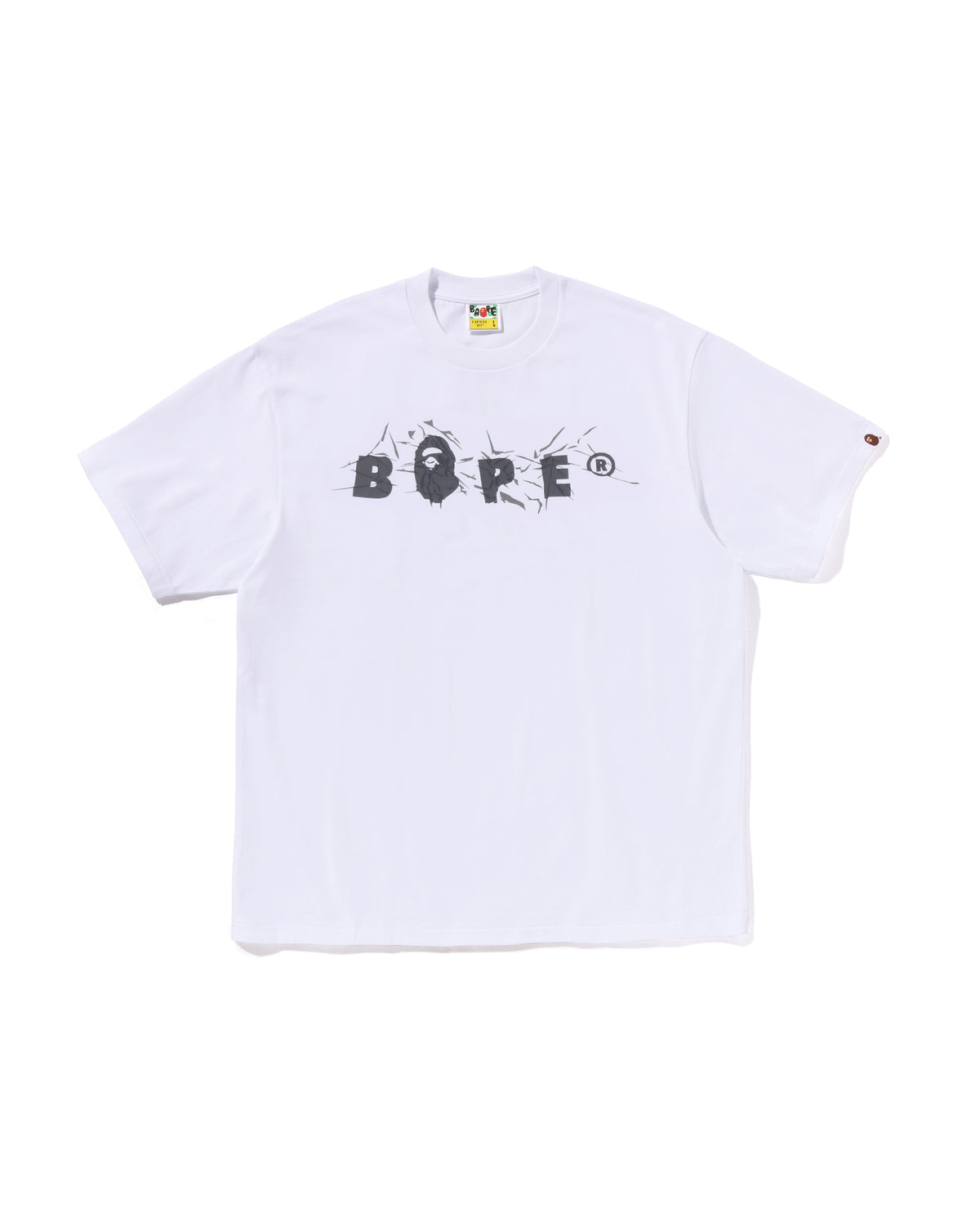 Size M Bape Wrinkle Logo Tee "White" Brand New