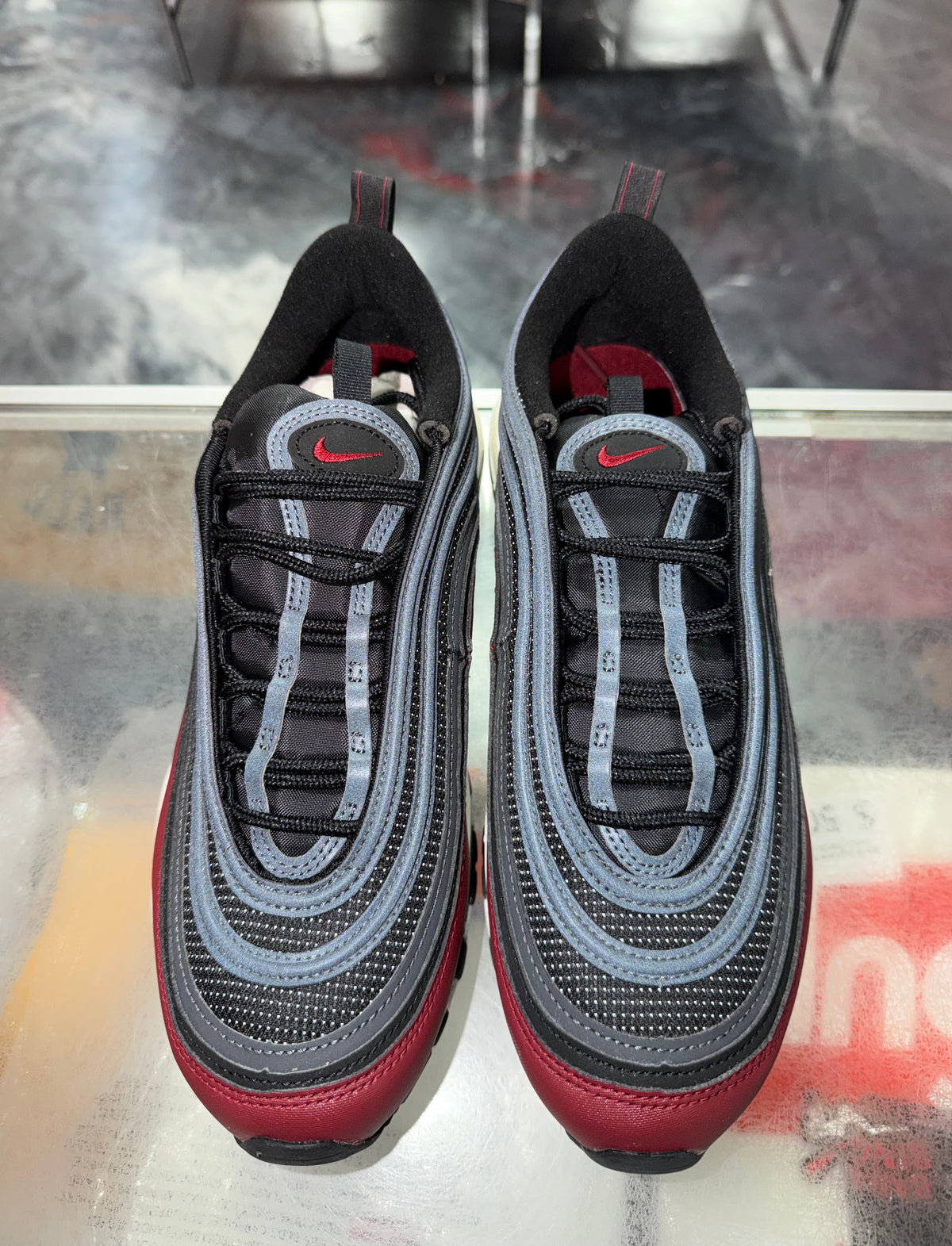Size 10.5 Air Max 97 "Black Team Red" Brand New