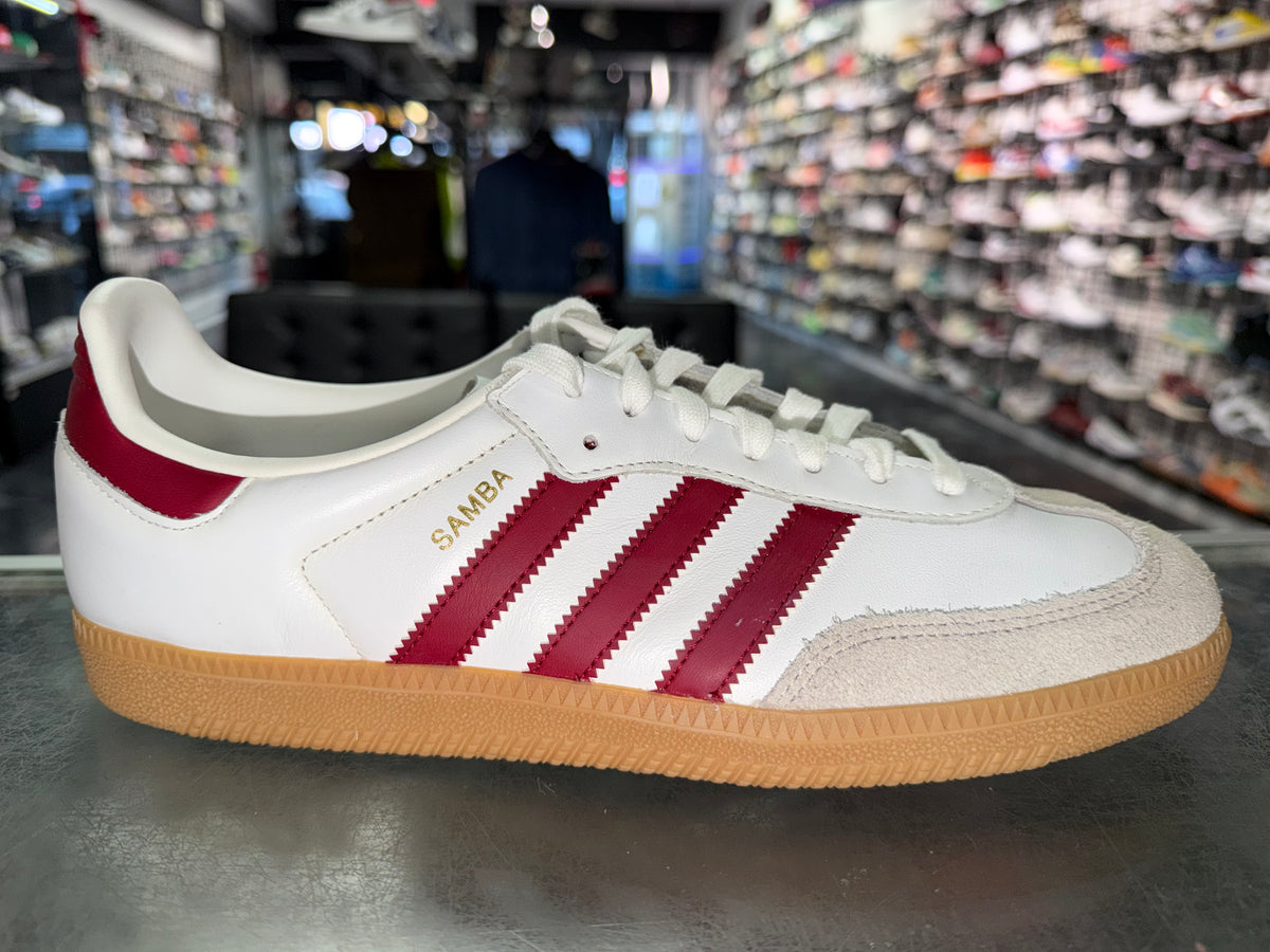 Size 9.5 Adidas Samba OG "White Burgundy Gum"