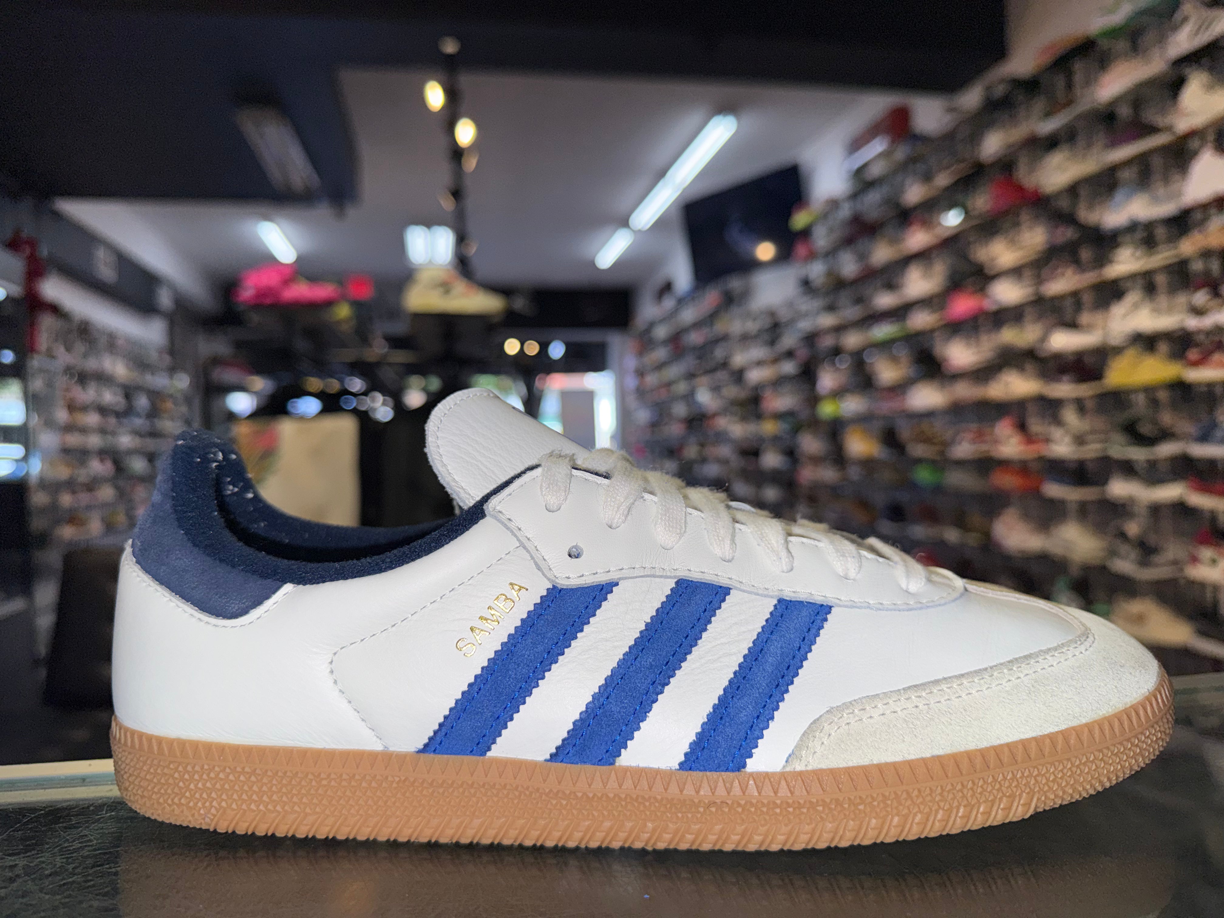 Size 10 Adidas Samba OG "White Royal Blue"