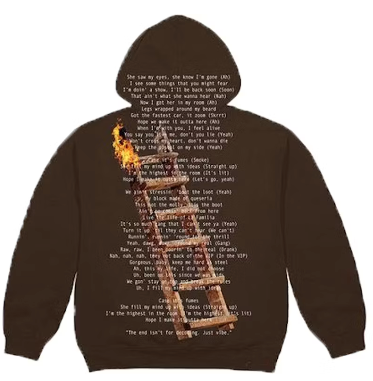 Size L Travis Scott Highest In The Room Not For Decoding Hoodie "Brown"