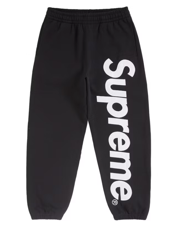 Size XXL Supreme Satin Applique Sweatpant (FW24) "Black" Brand New